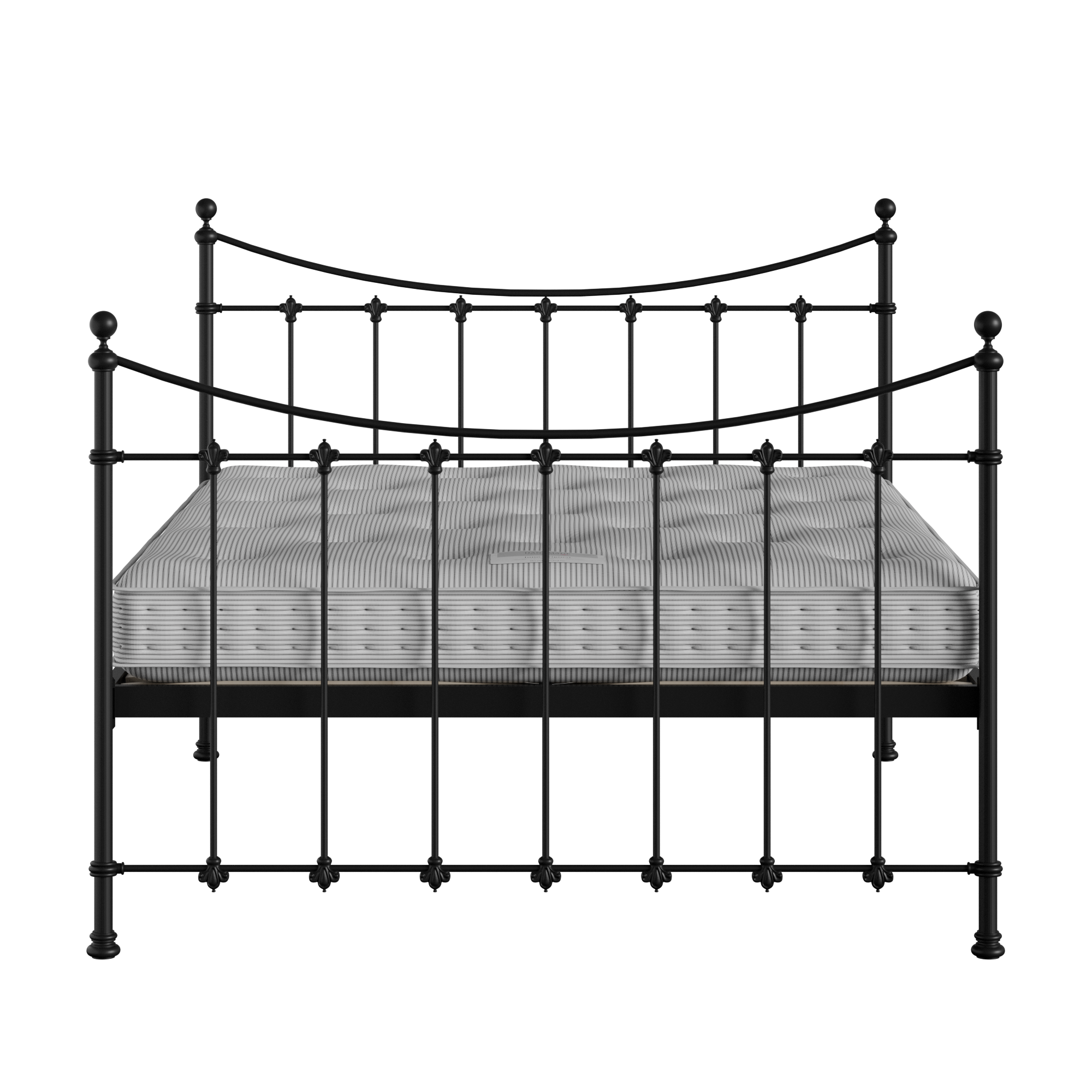 Chatsworth ijzeren bed in zwart met matras