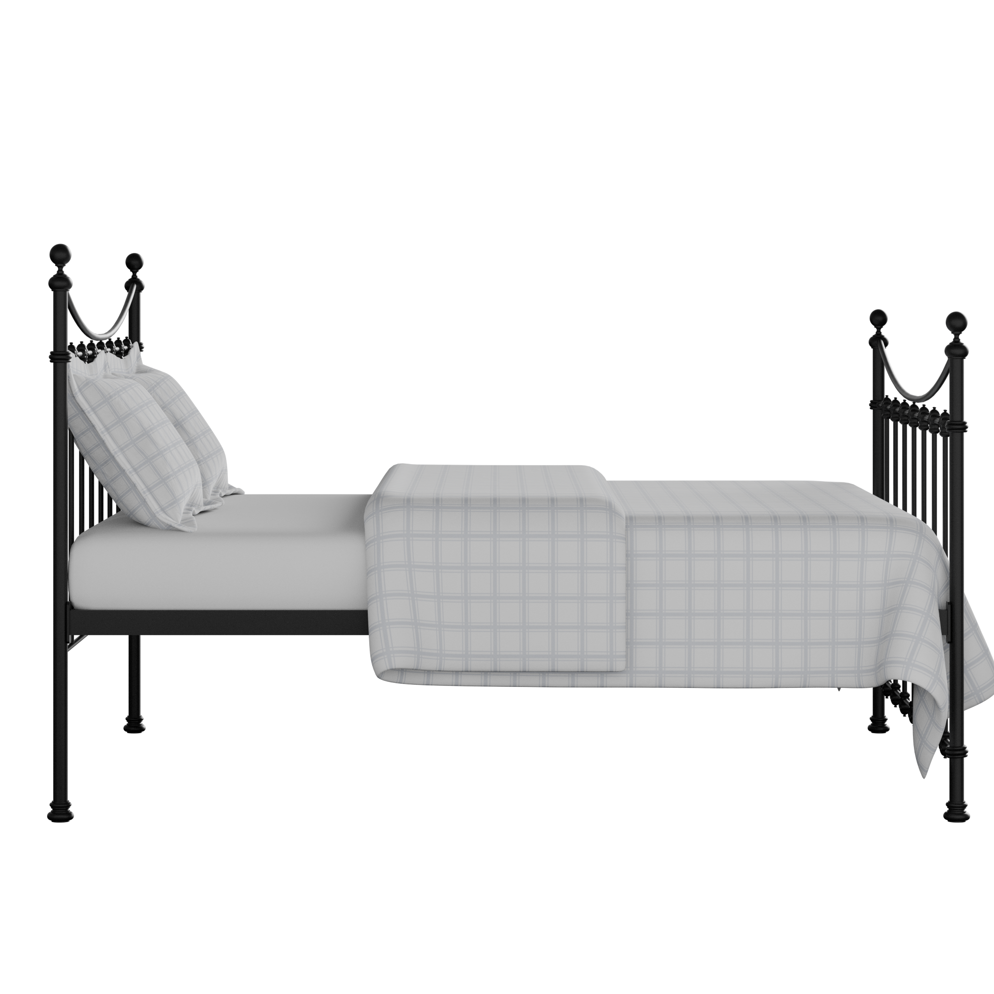 Chatsworth letto in ferro nero con materasso