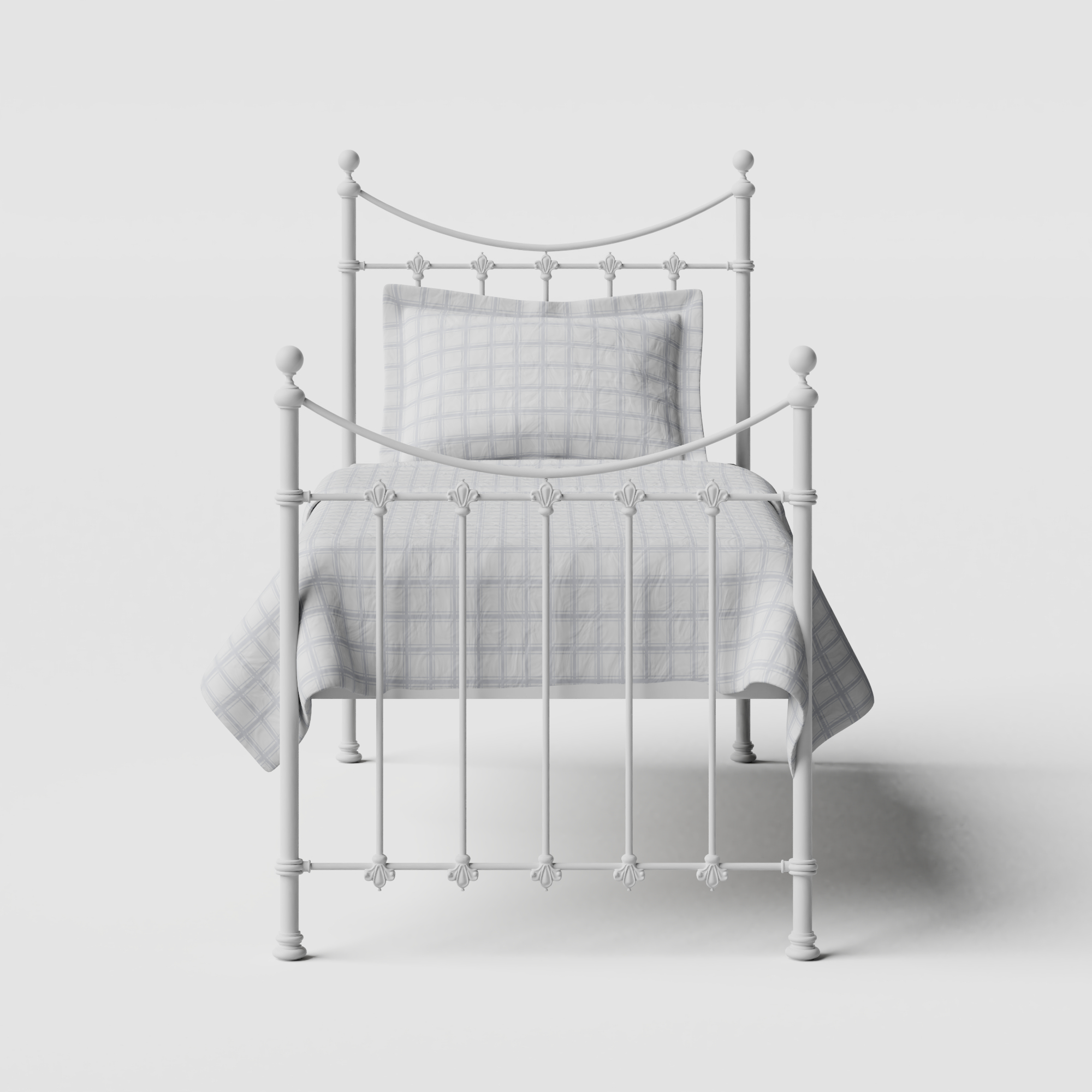 Chatsworth cama individual de metal en blanco