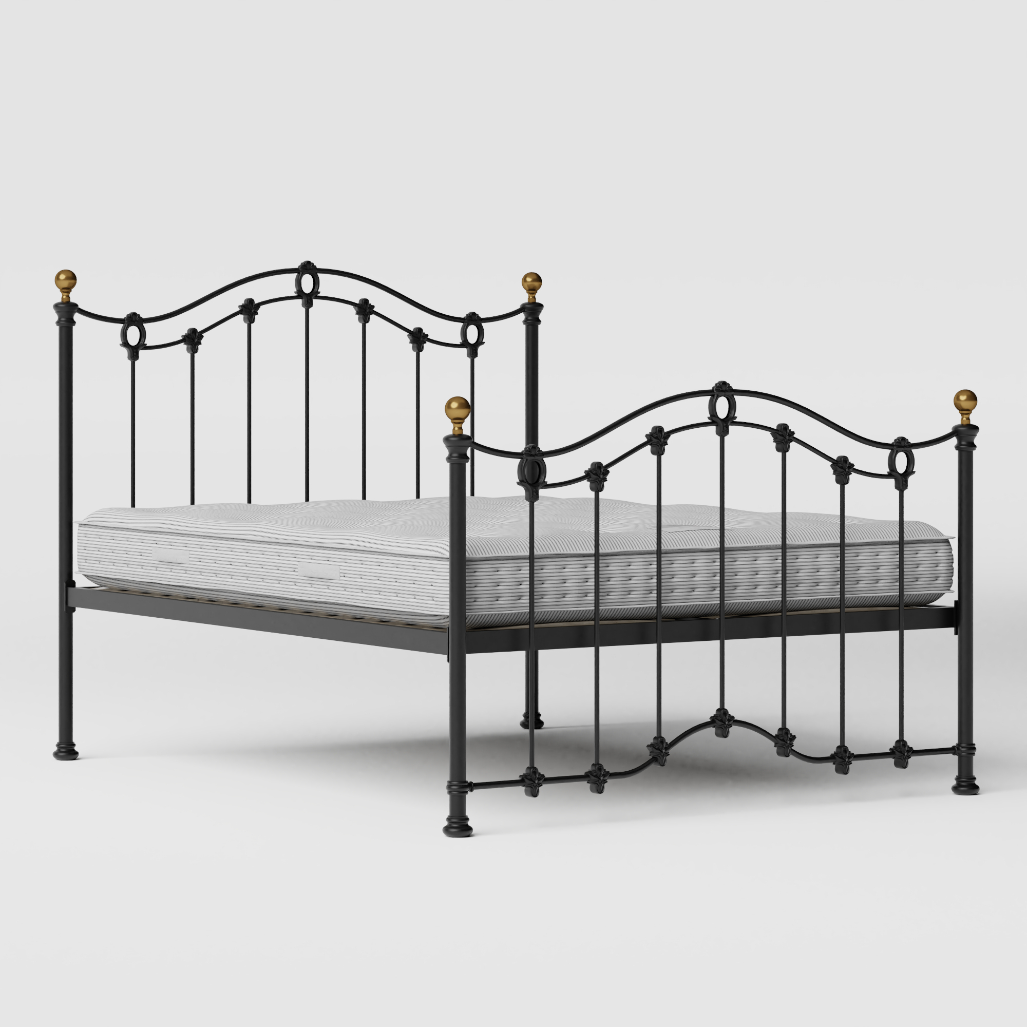 Clarina cama de metal en negro con colchón