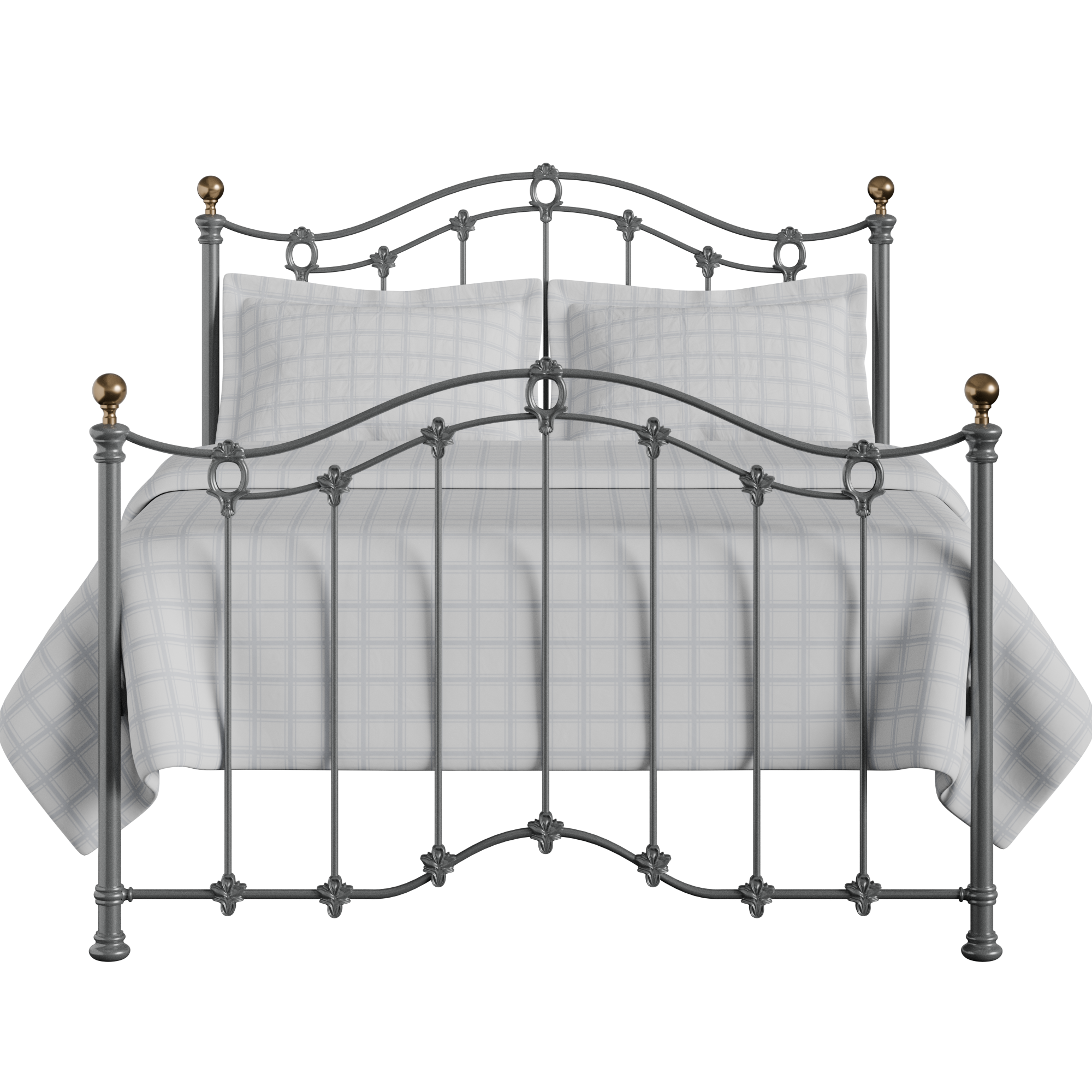 Clarina iron/metal bed in pewter