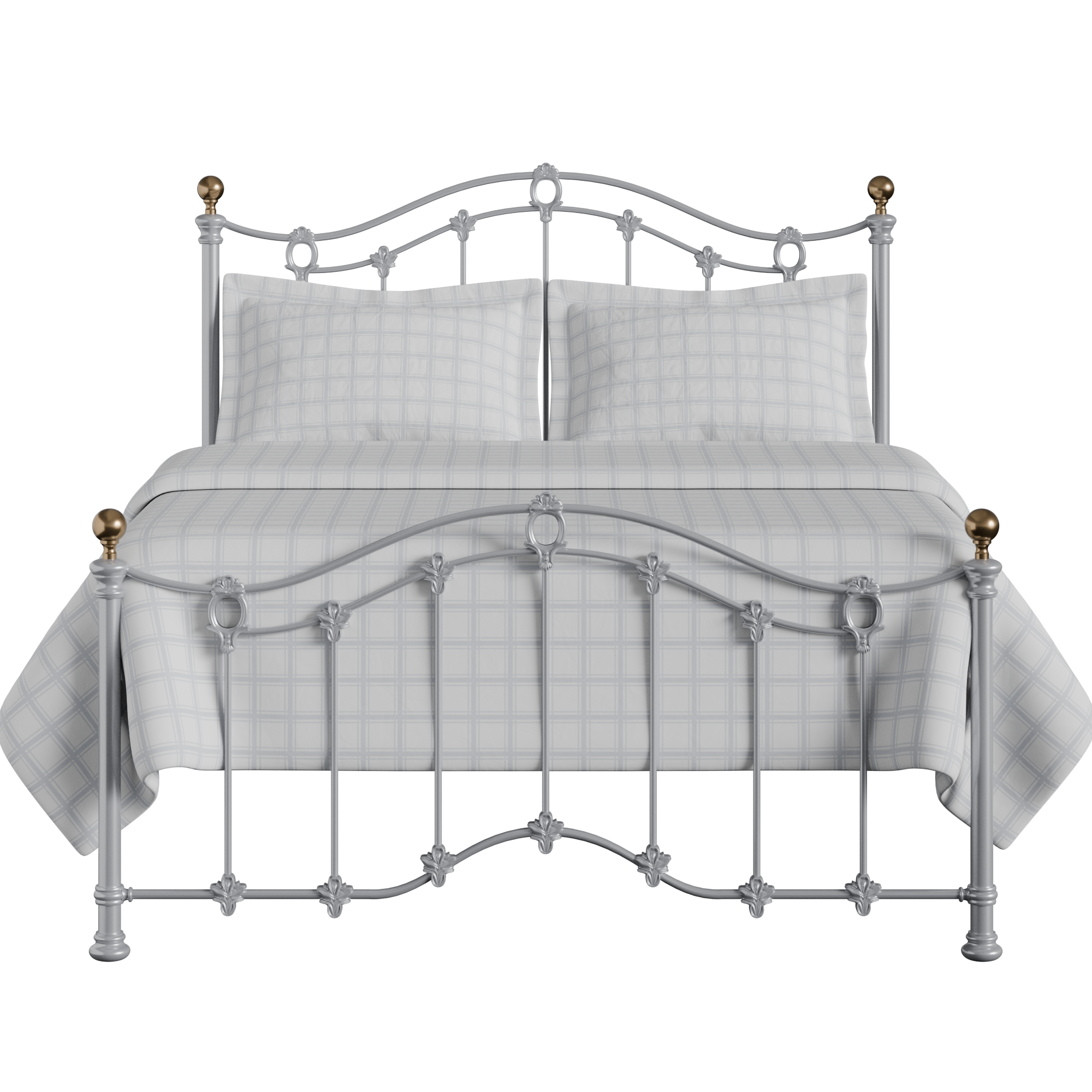 Clarina Low Footend iron/metal bed in silver