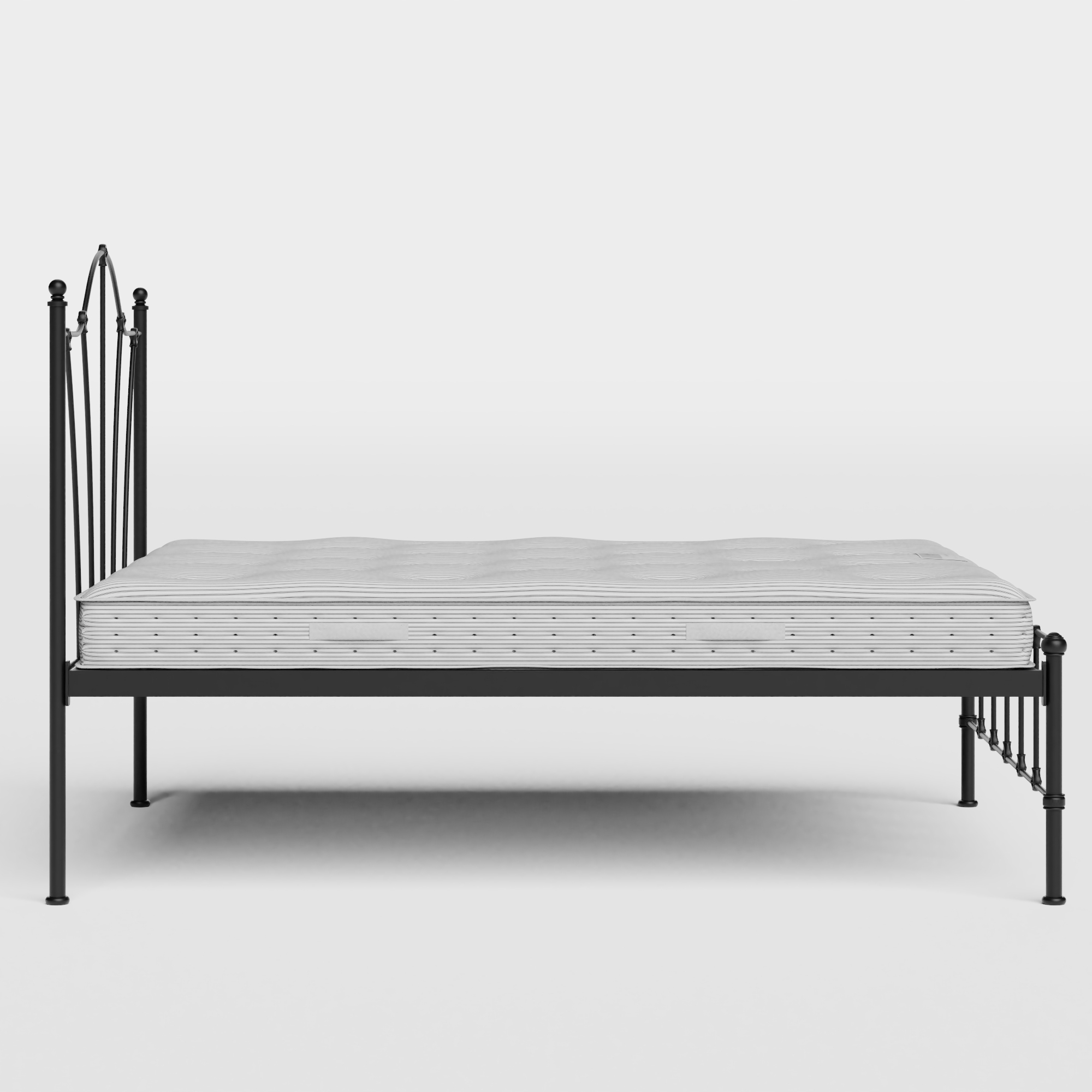 Claudia iron/metal bed in black with Juno mattress