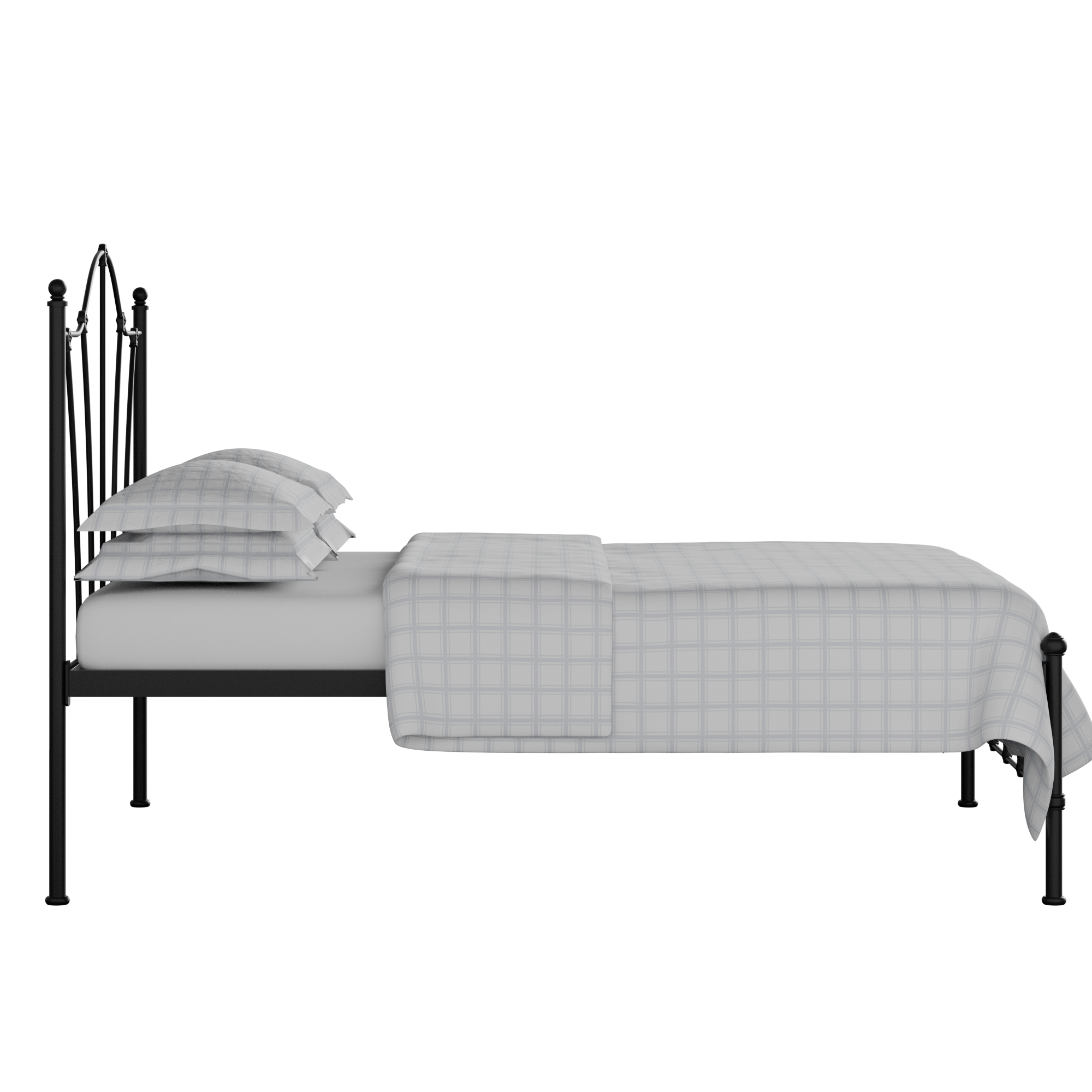 Claudia cama de metal en negro con colchón