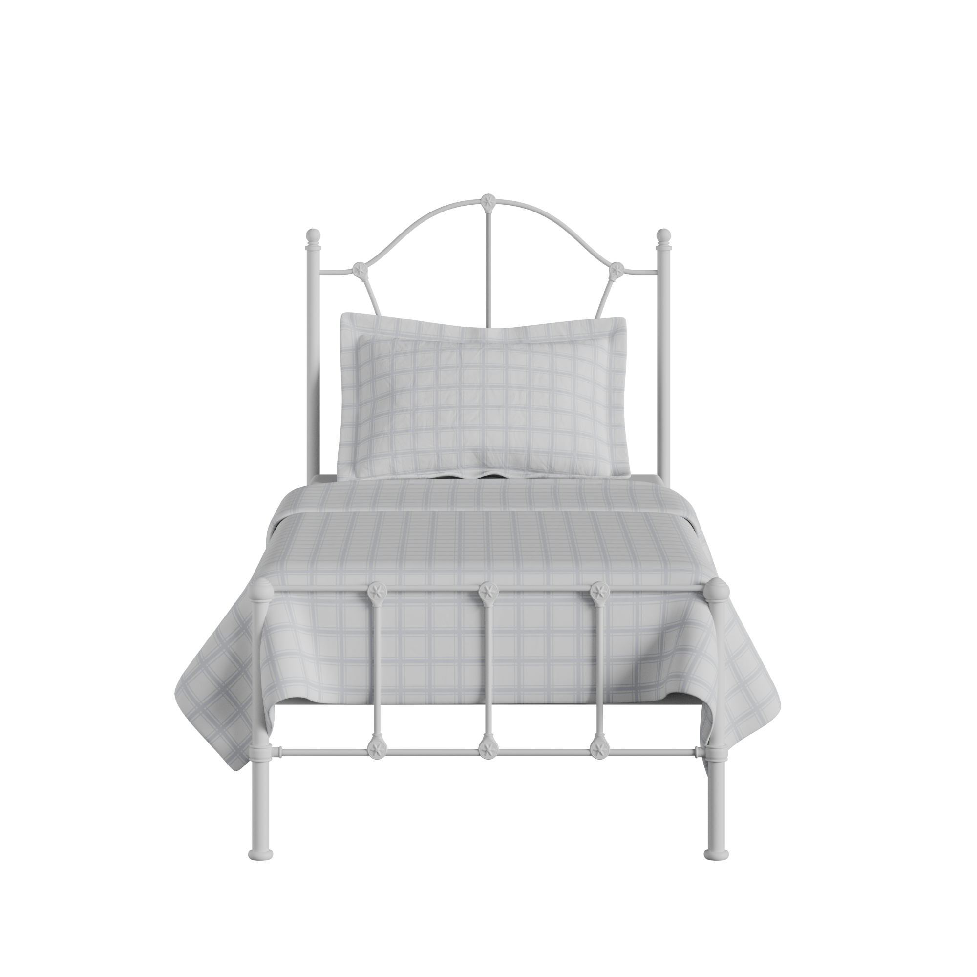 Claudia iron/metal single bed in white
