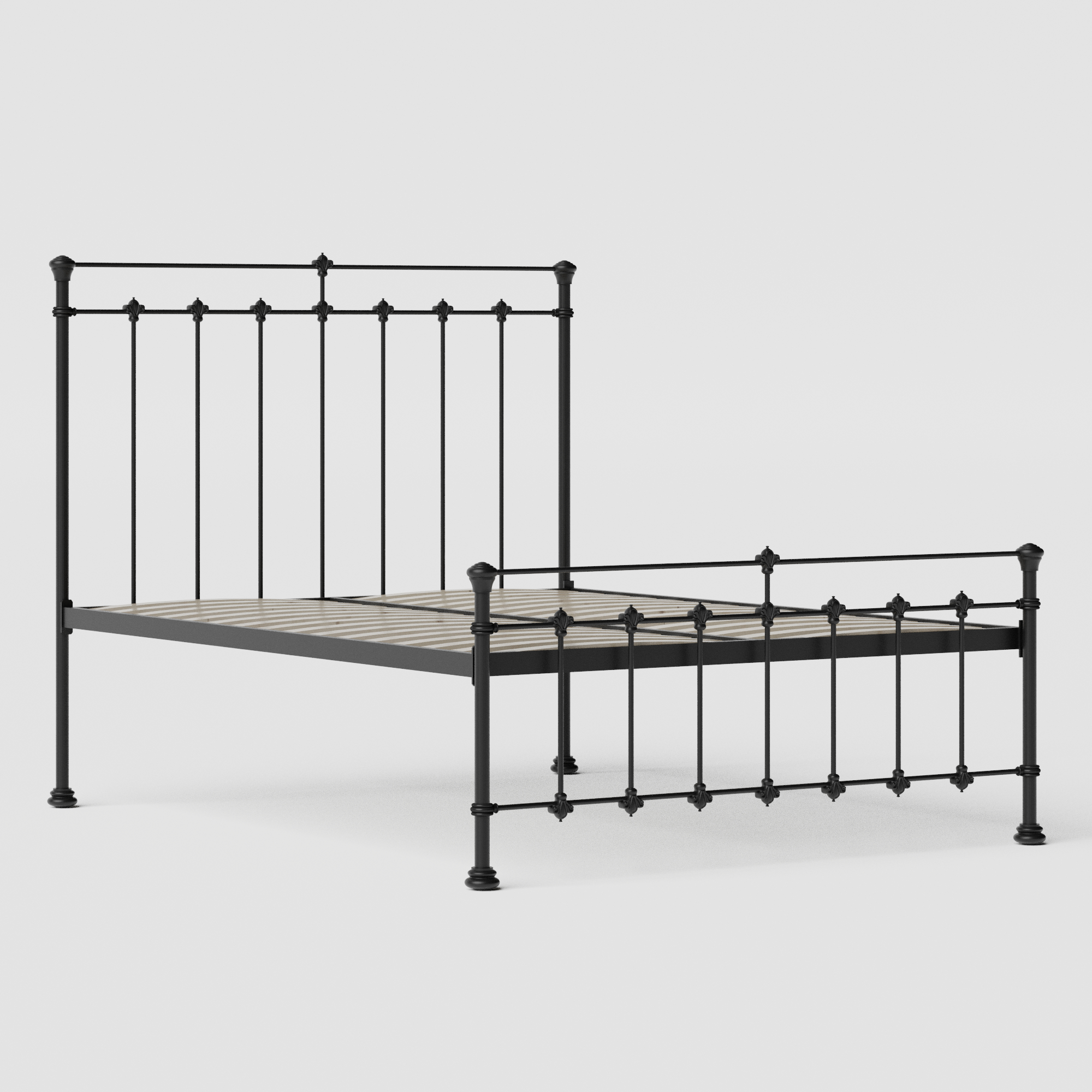 Edwardian cama de metal en negro