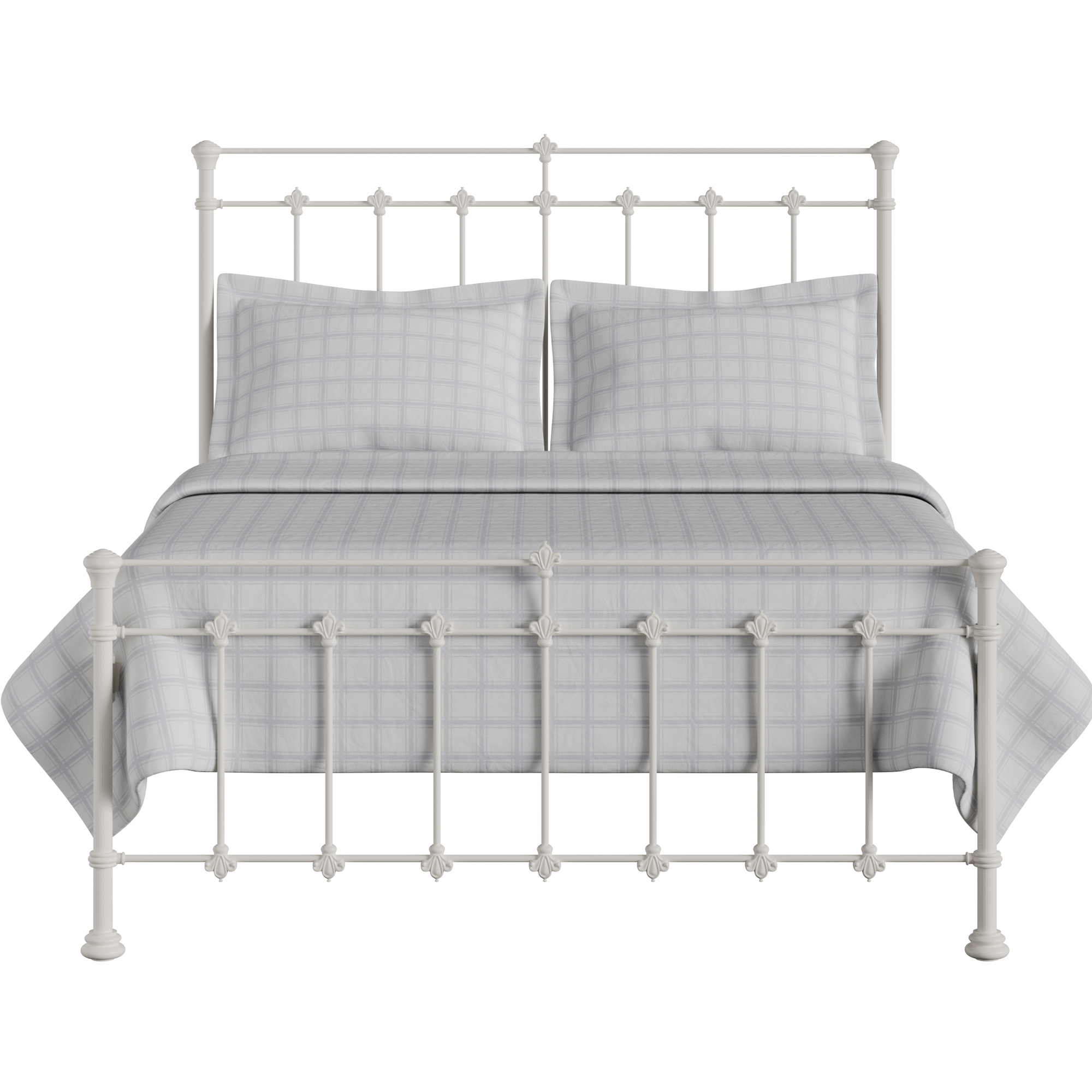 Edwardian cama de metal en crema