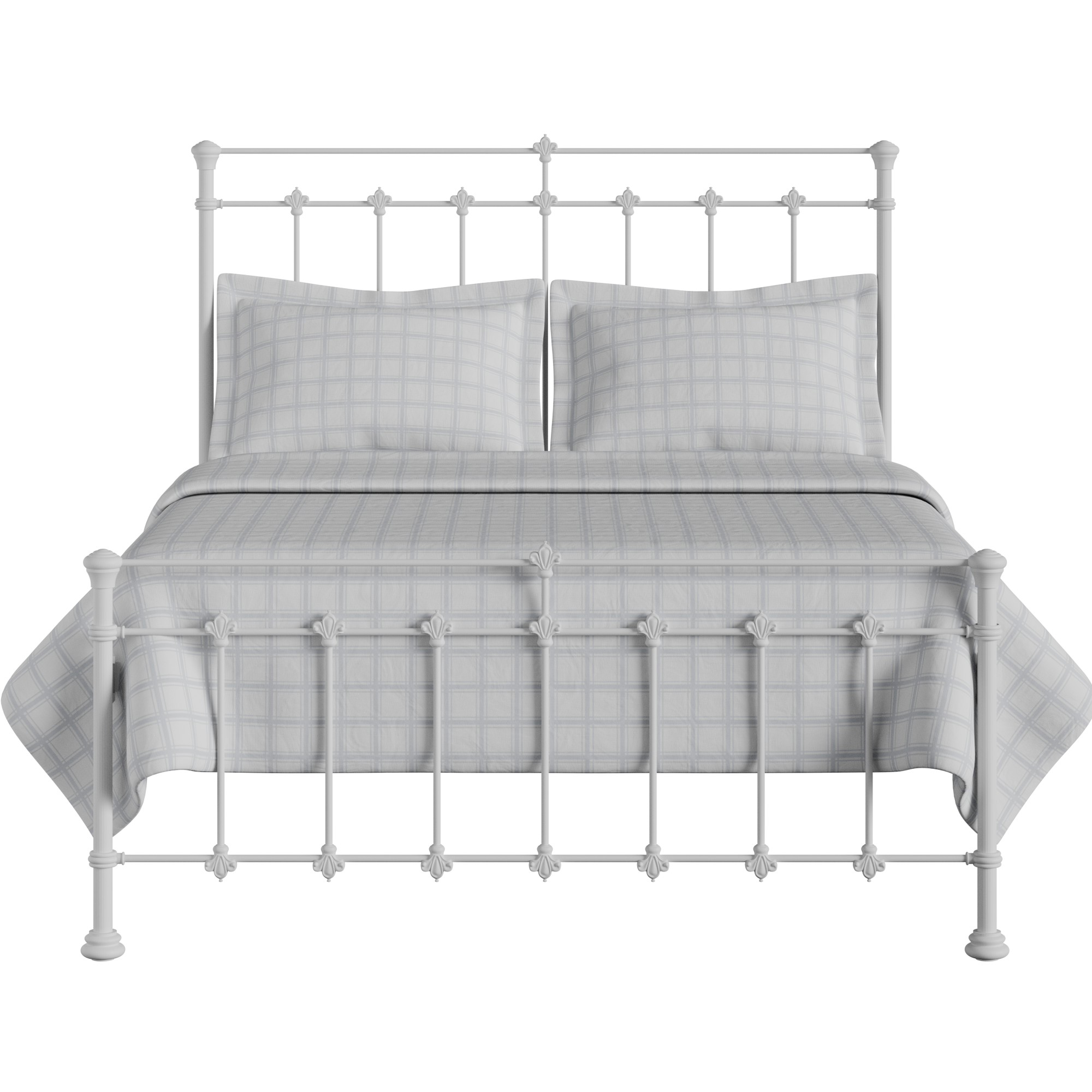 Edwardian cama de metal en blanco