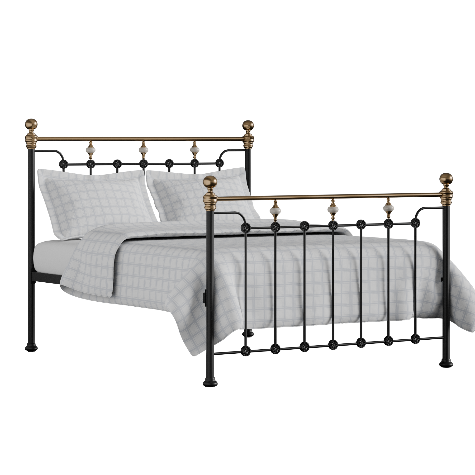 Glenholm iron/metal bed in black with Juno mattress