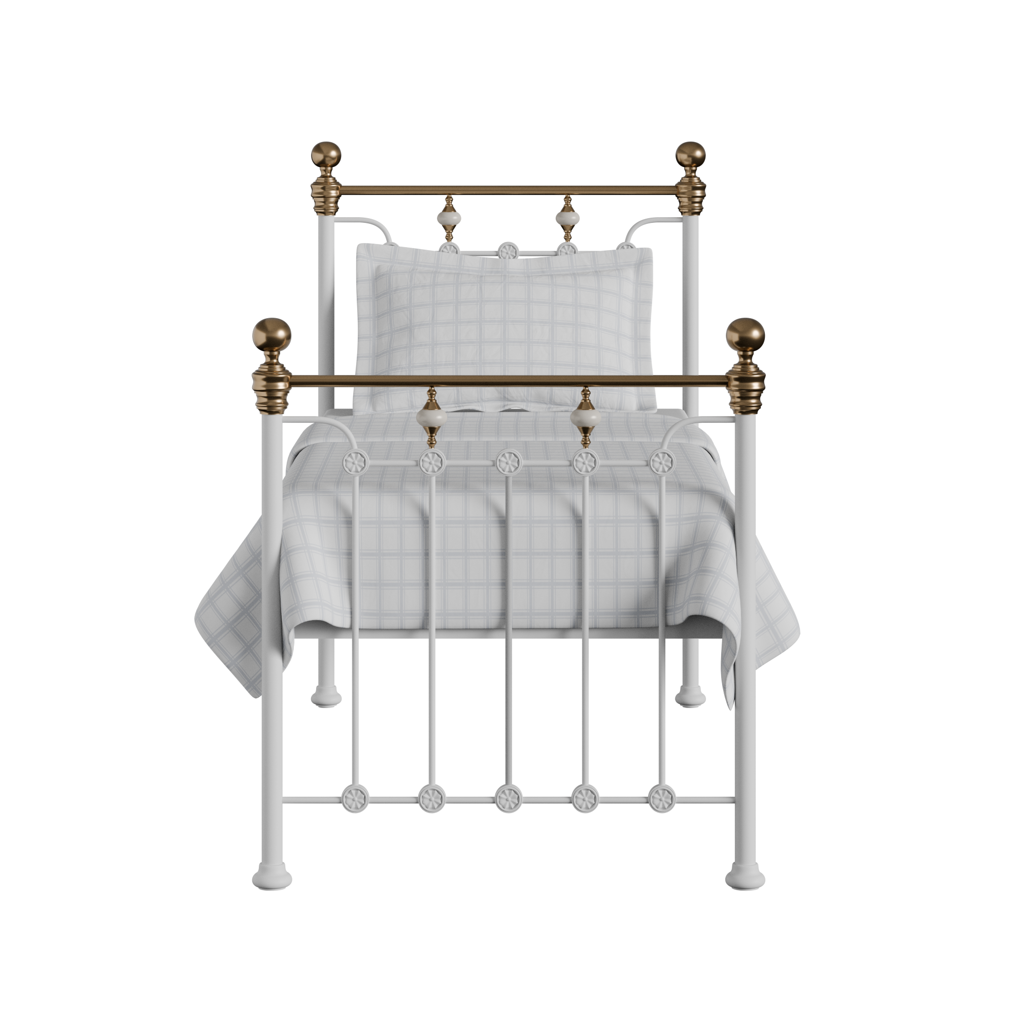 Glenholm iron/metal single bed in white