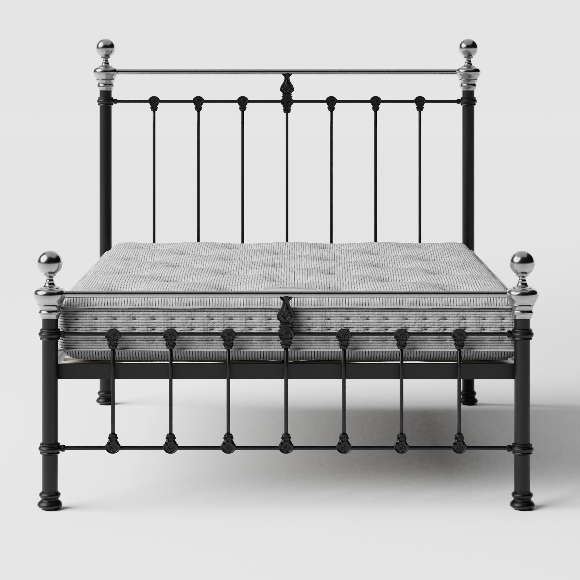 Hamilton Chromo Low Footend cama de metal en negro con colchón