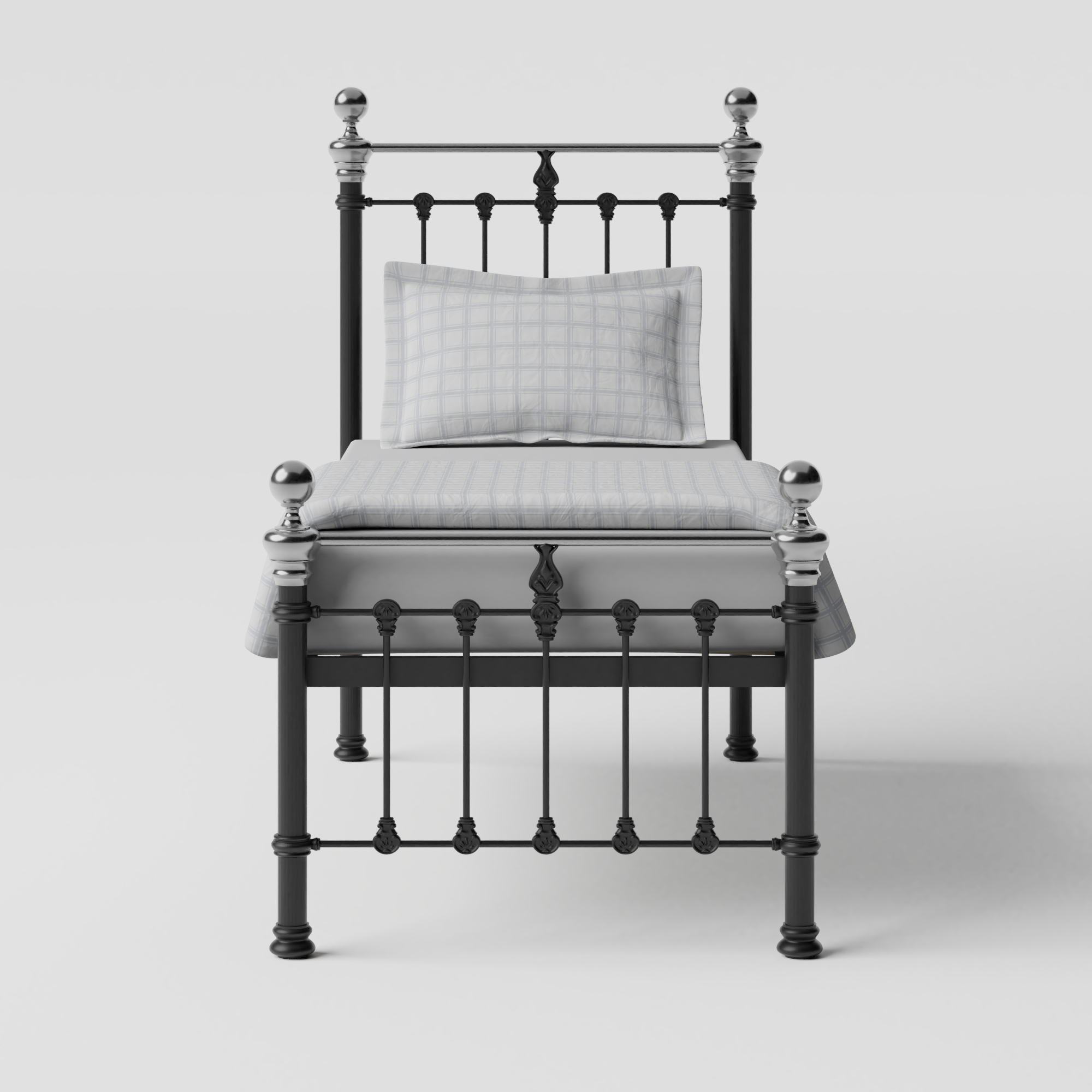 Hamilton Chromo Low Footend iron/metal single bed in black