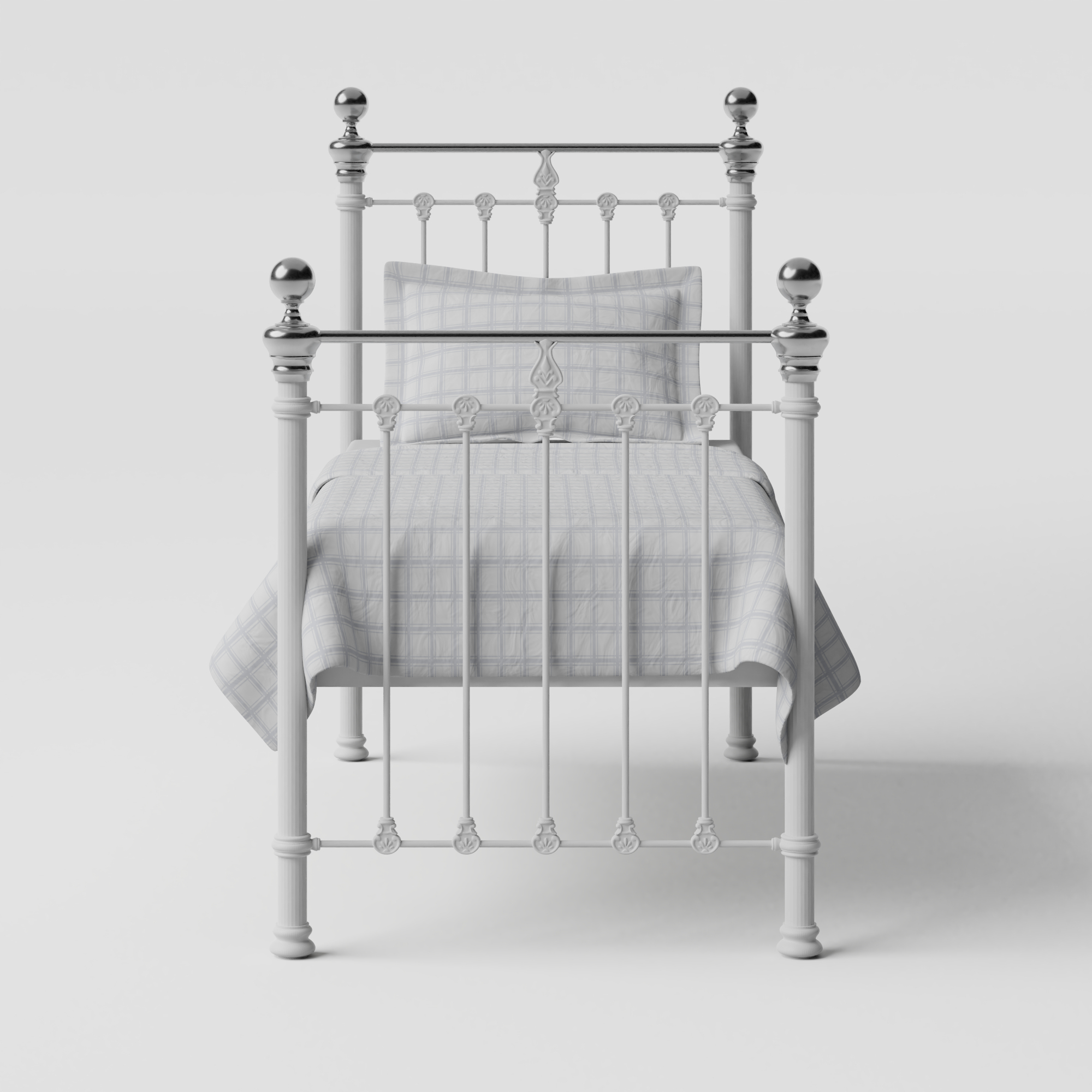 Hamilton Chromo iron/metal single bed in white