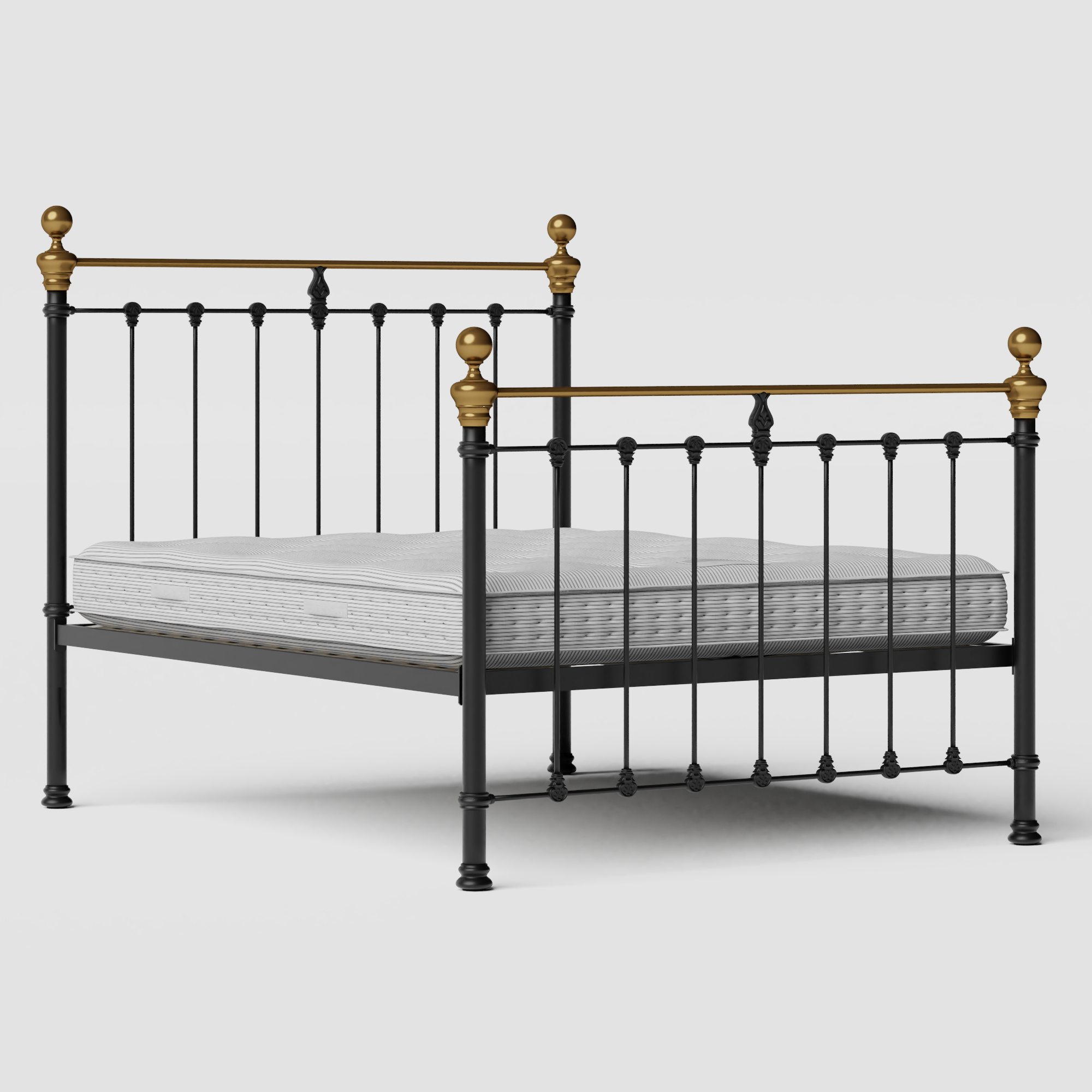Hamilton iron/metal bed in black with Juno mattress