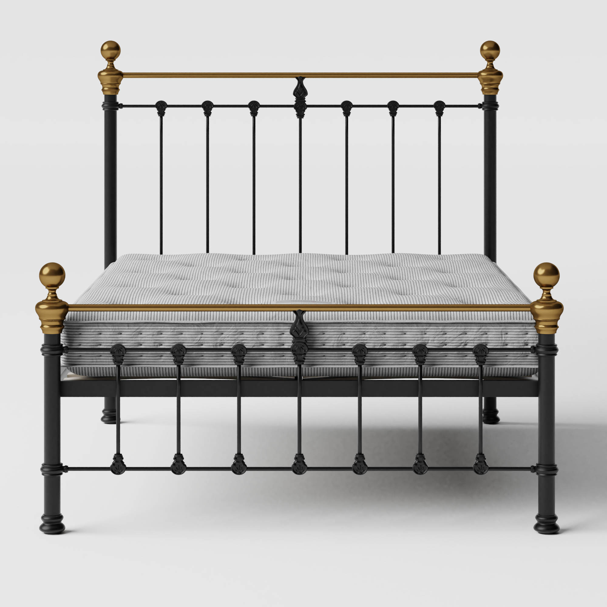Hamilton Low Footend iron/metal bed in black with Juno mattress