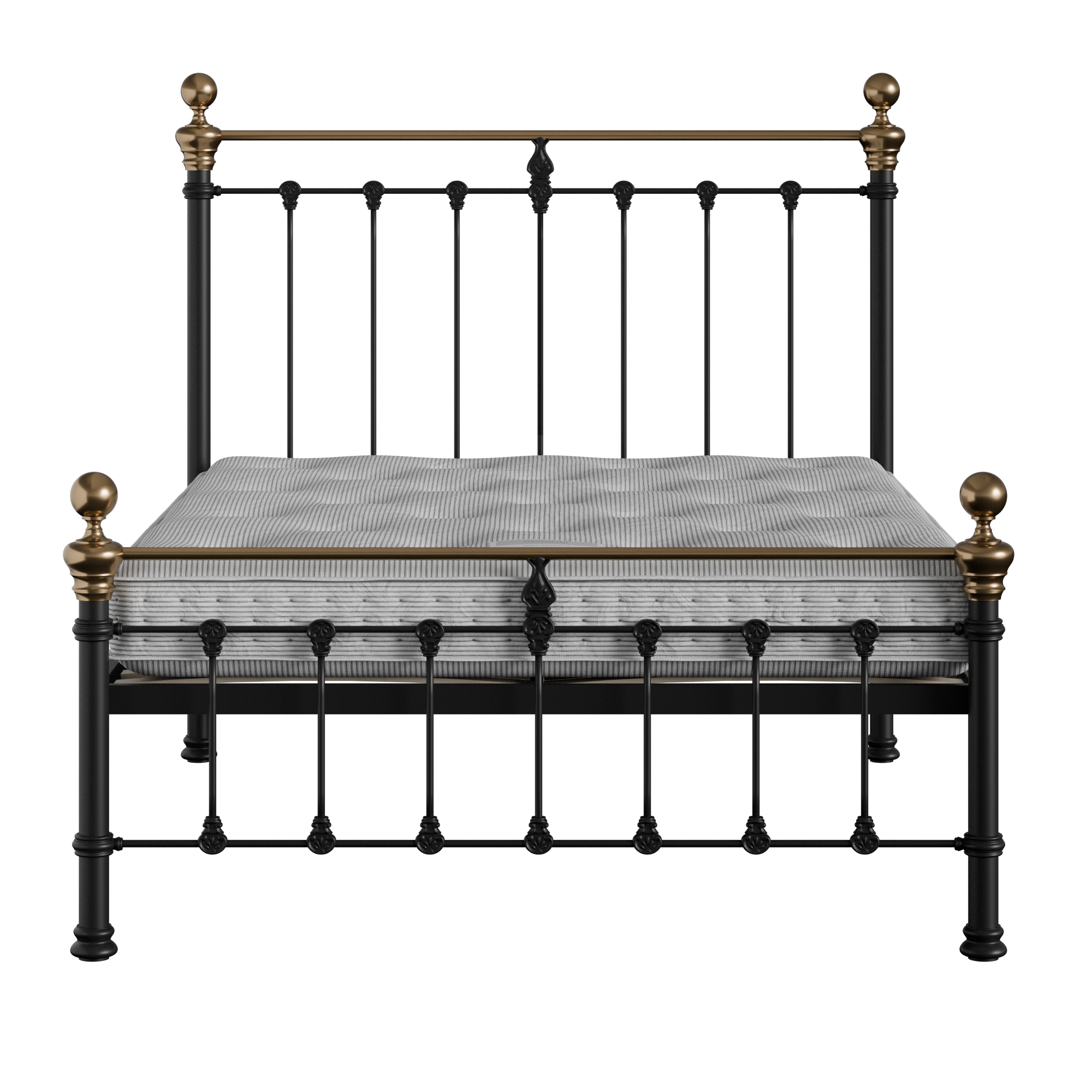 Hamilton Low Footend cama de metal en negro con colchón