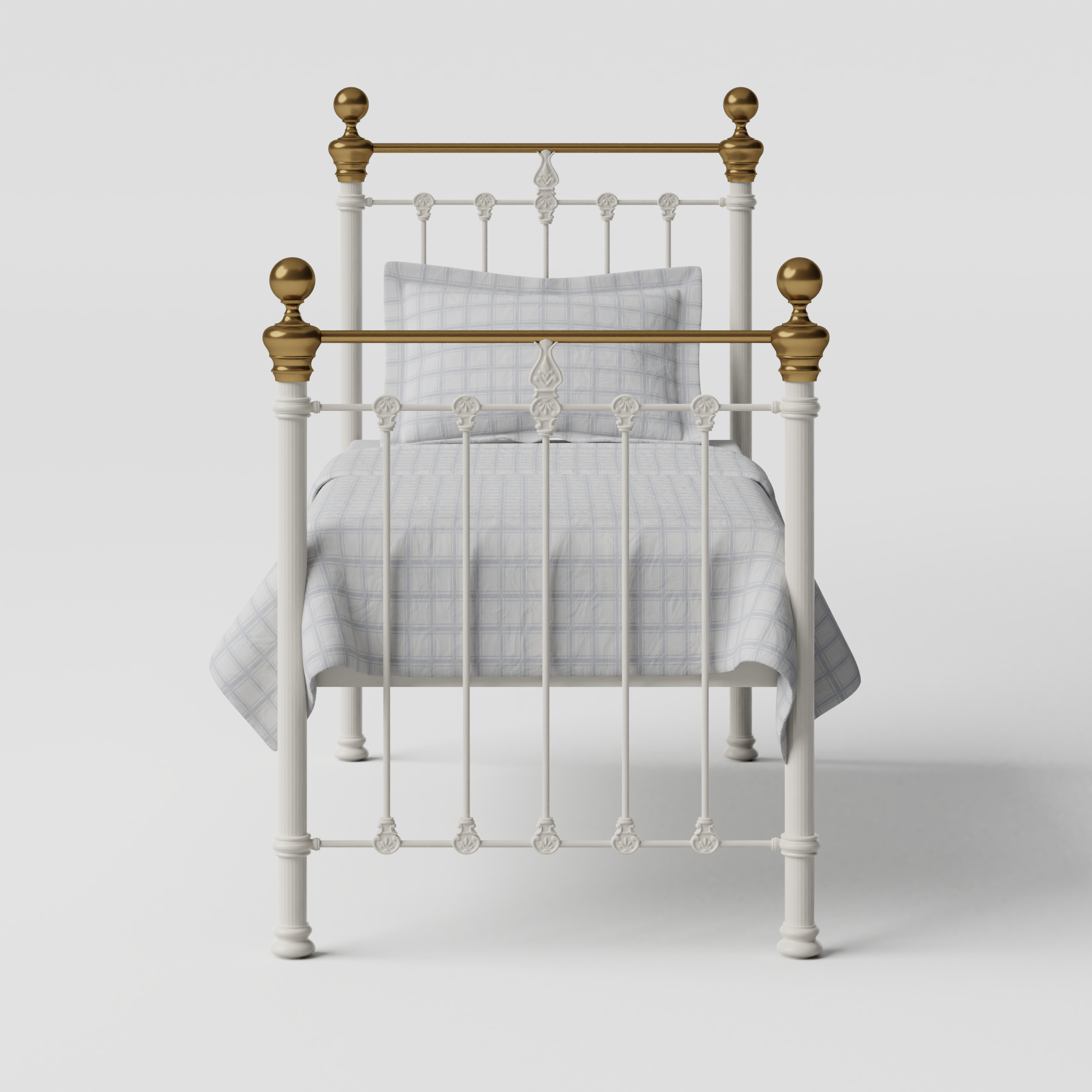 Hamilton iron/metal single bed in ivory