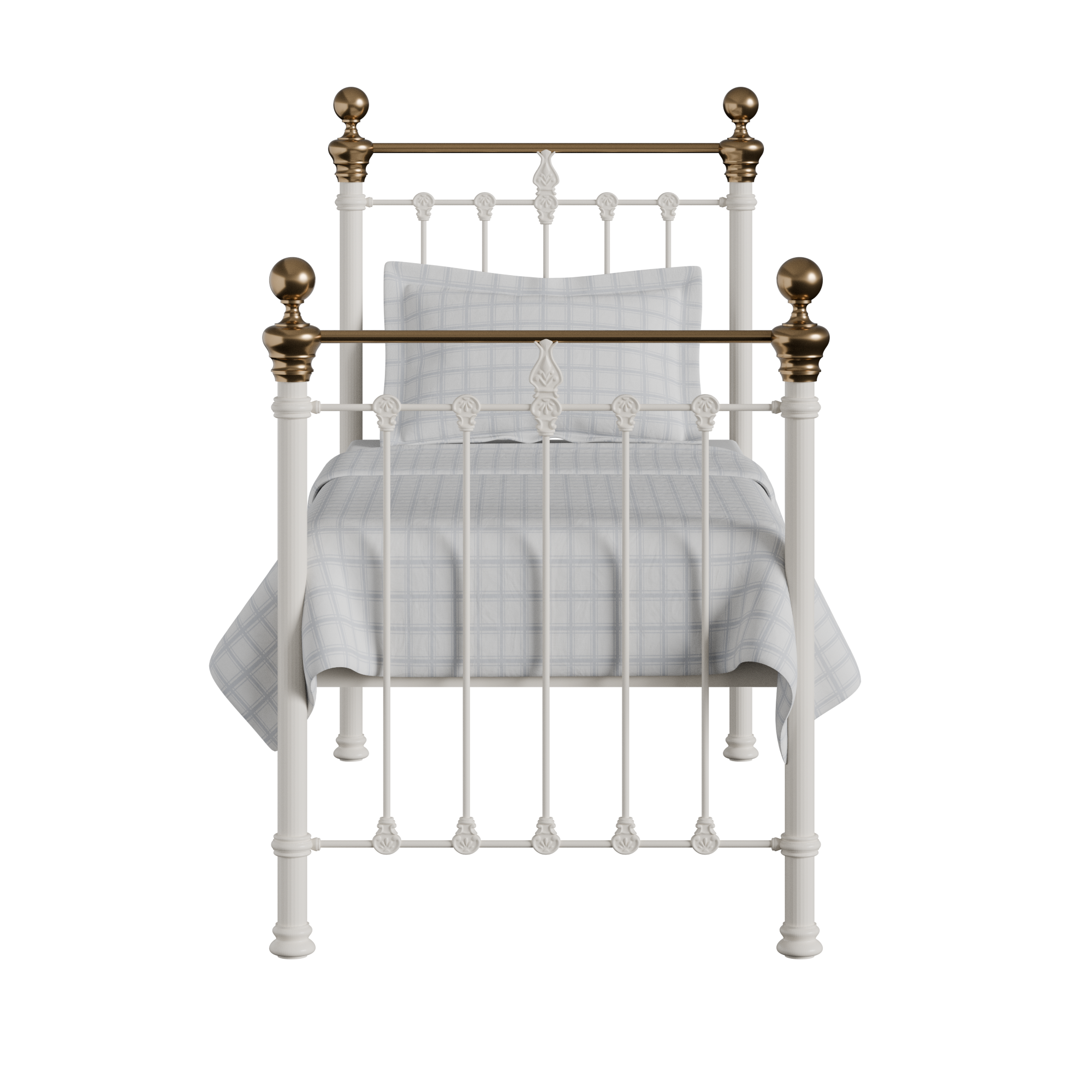 Hamilton iron/metal single bed in ivory