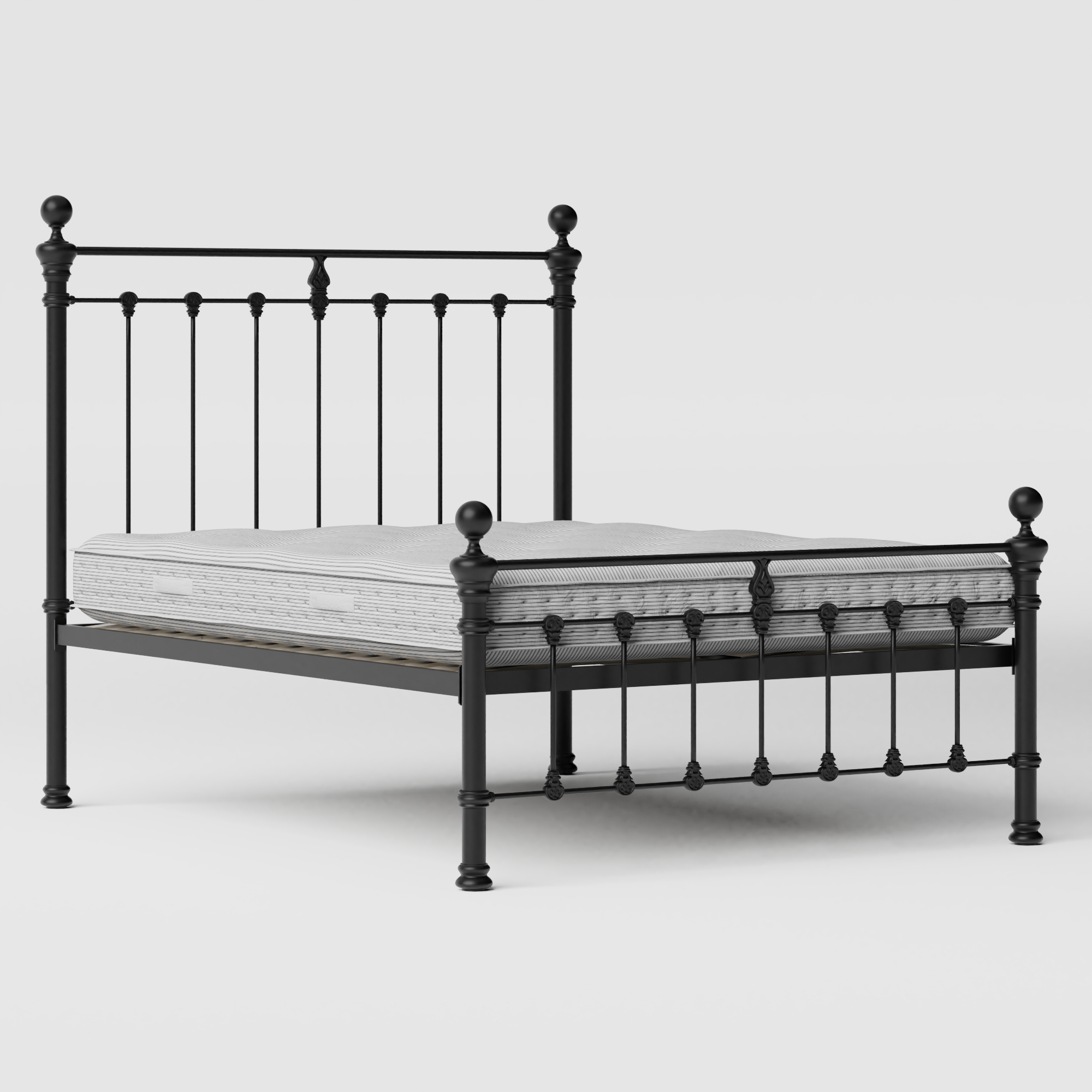 Hamilton Solo Low Footend cama de metal en negro con colchón