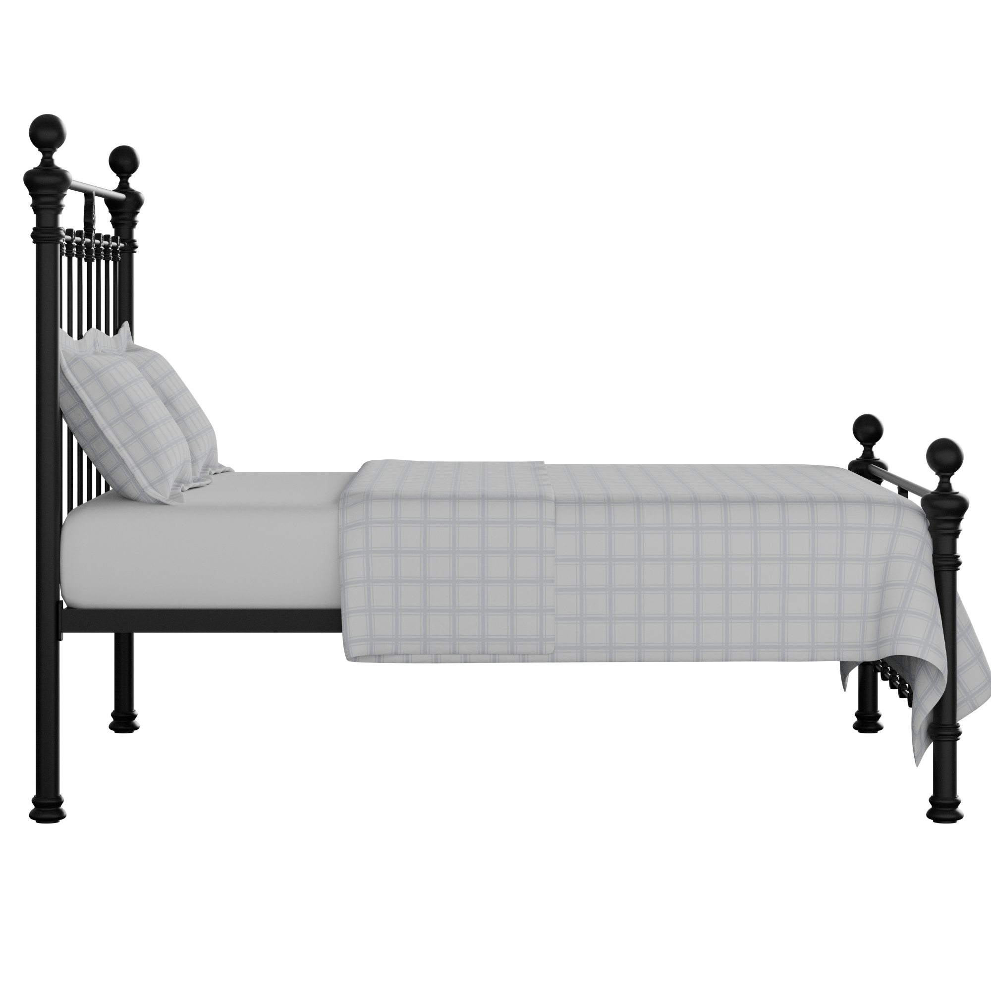 Hamilton Solo Low Footend iron/metal bed in black with Juno mattress