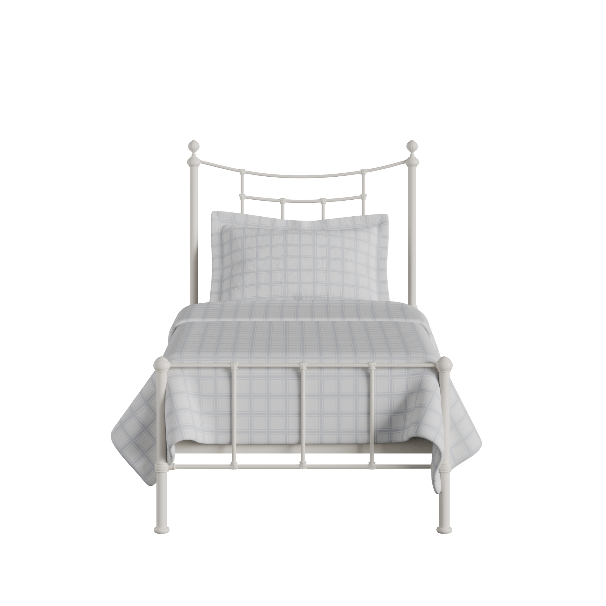 Isabelle iron/metal single bed in ivory