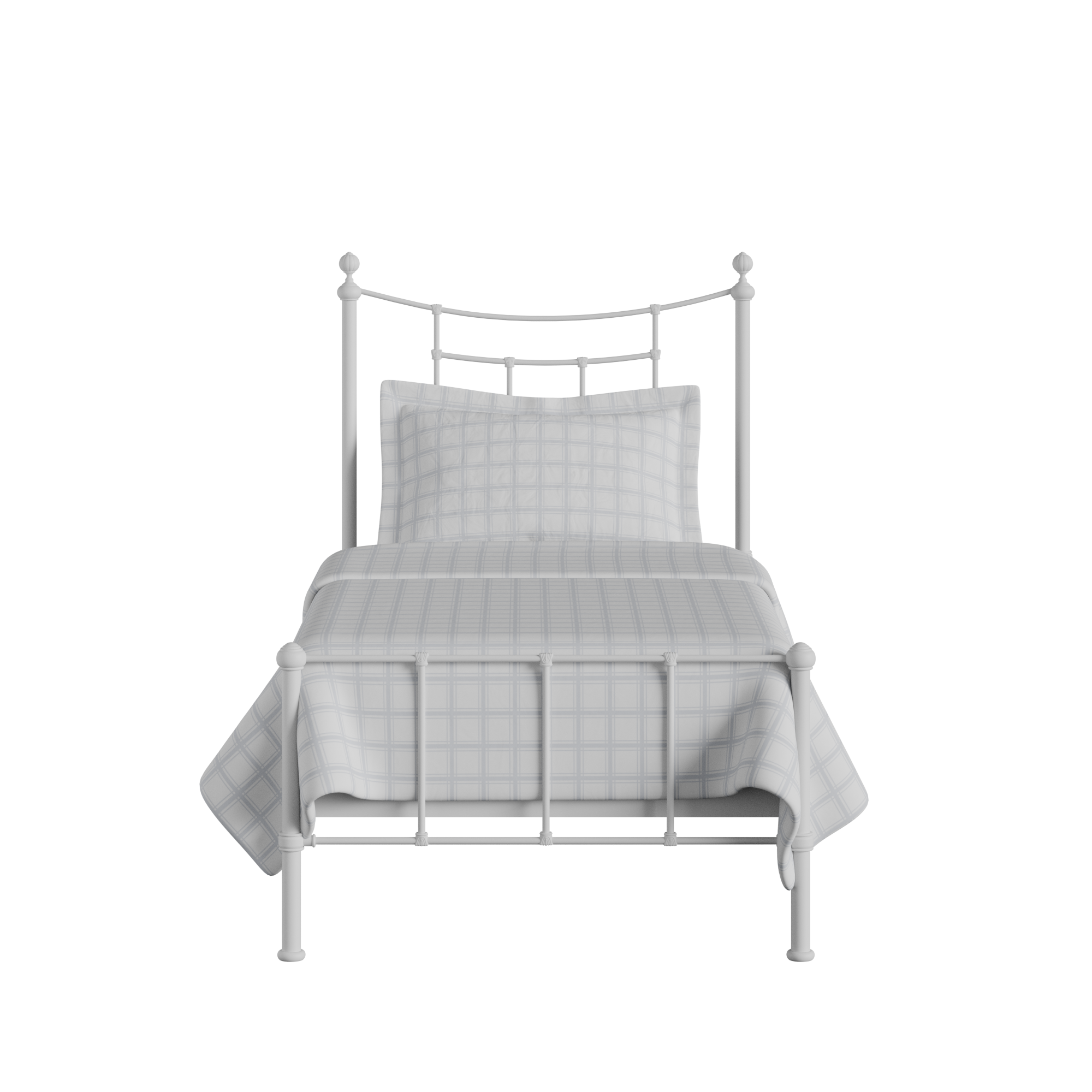 Isabelle iron/metal single bed in white