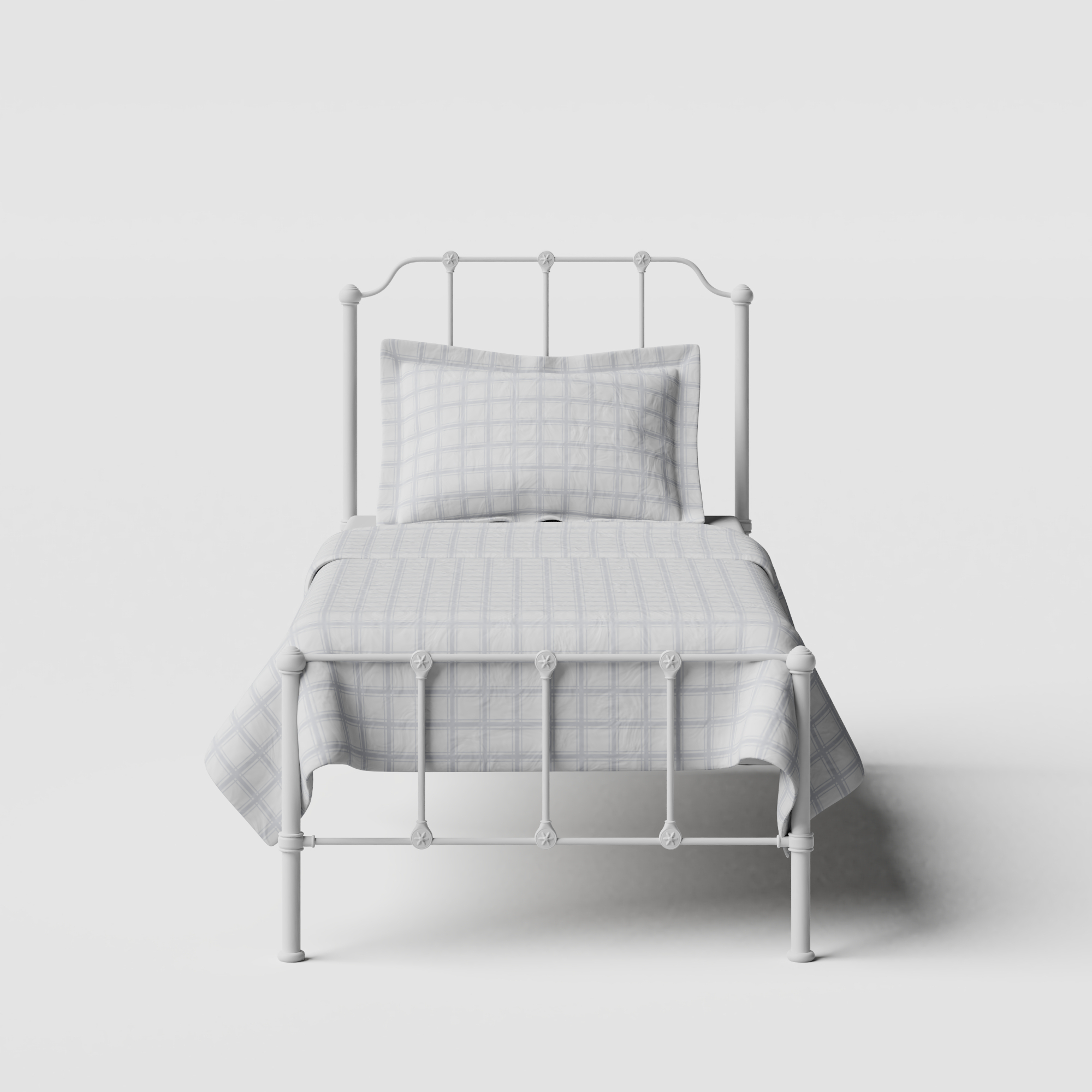 Julia iron/metal single bed in white