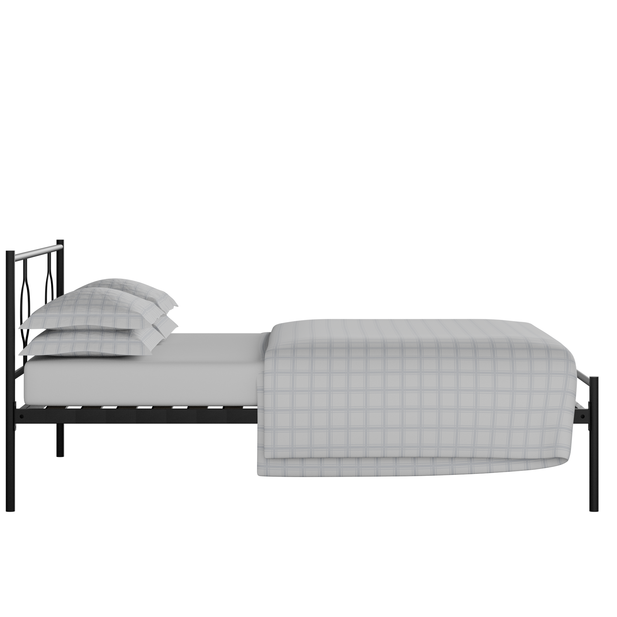 Meiji cama de metal en negro con colchón