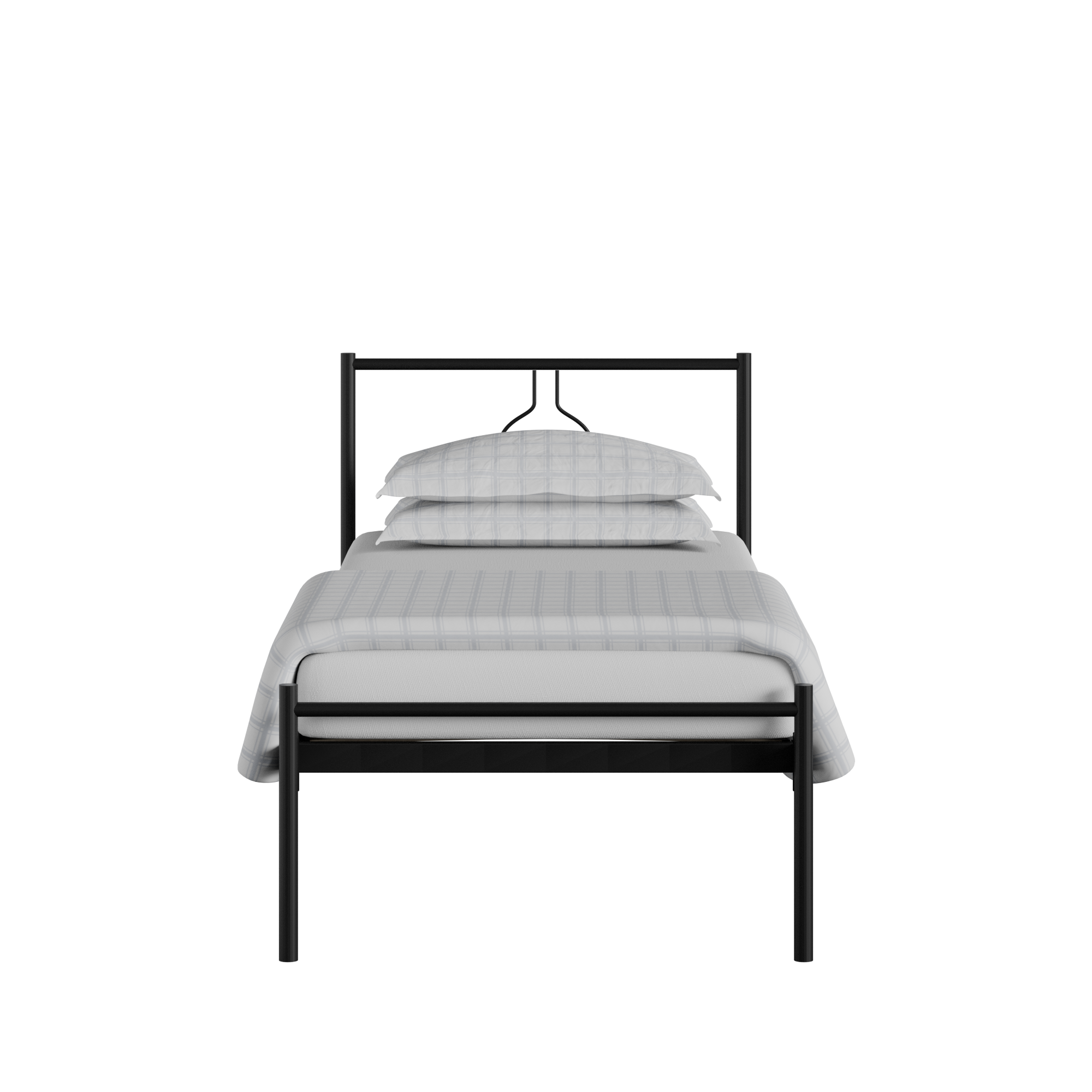 Meiji cama individual de metal en negro