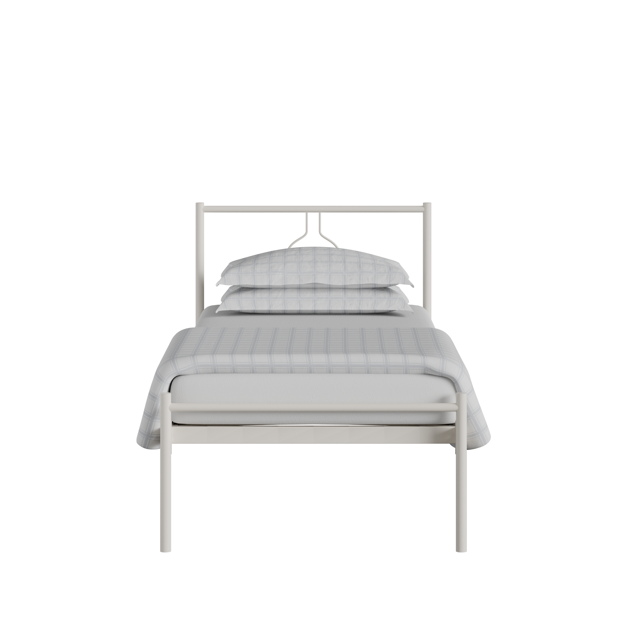 Meiji cama individual de metal en crema