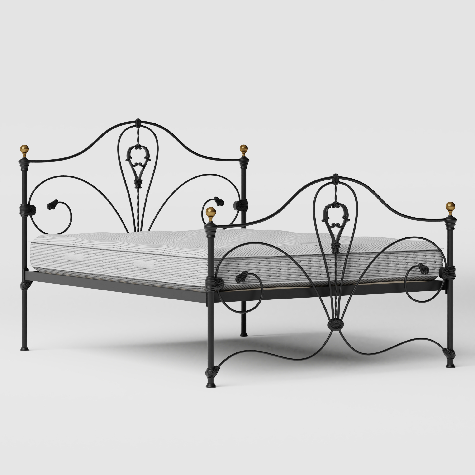 Melrose iron/metal bed in black with Juno mattress