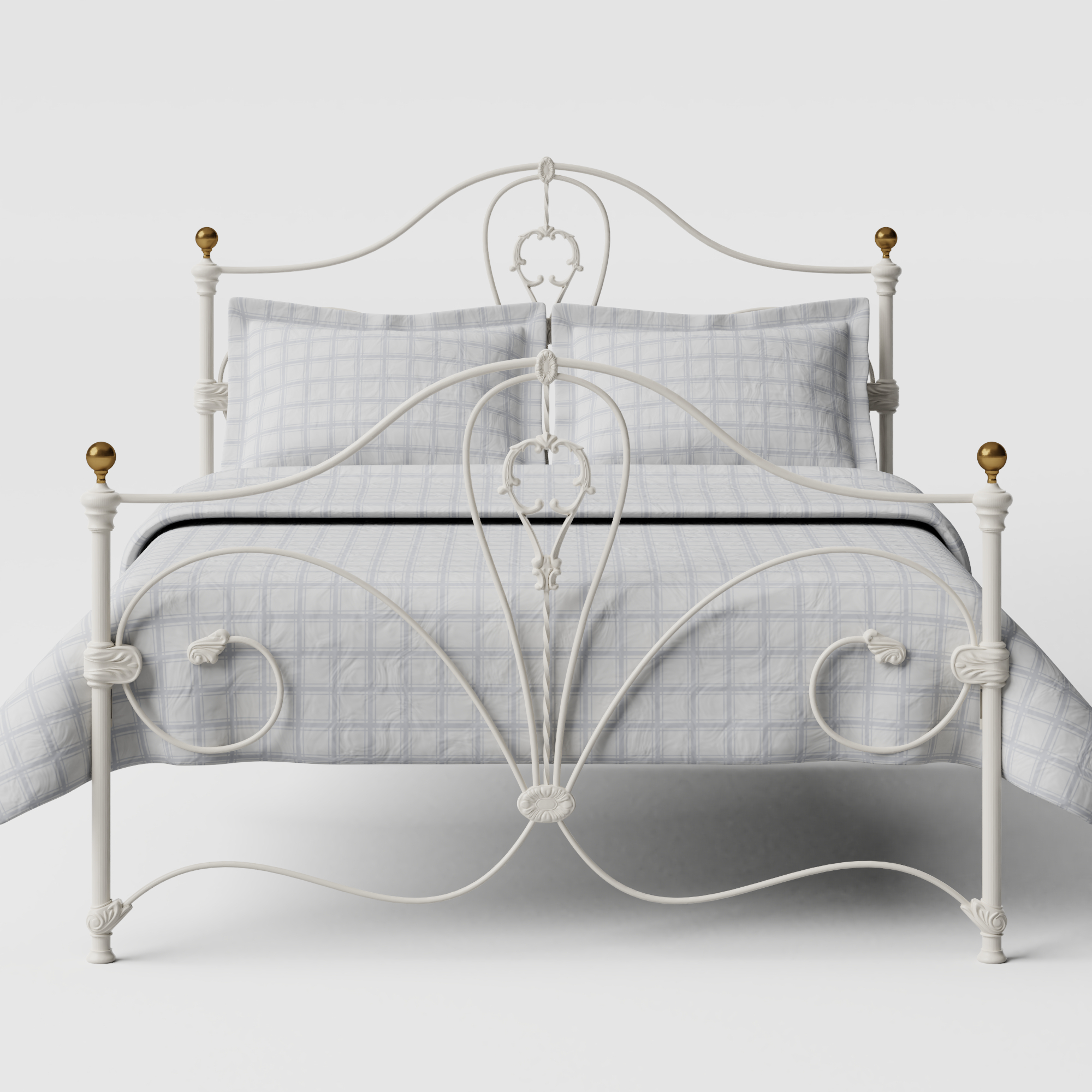 Melrose iron/metal bed in ivory