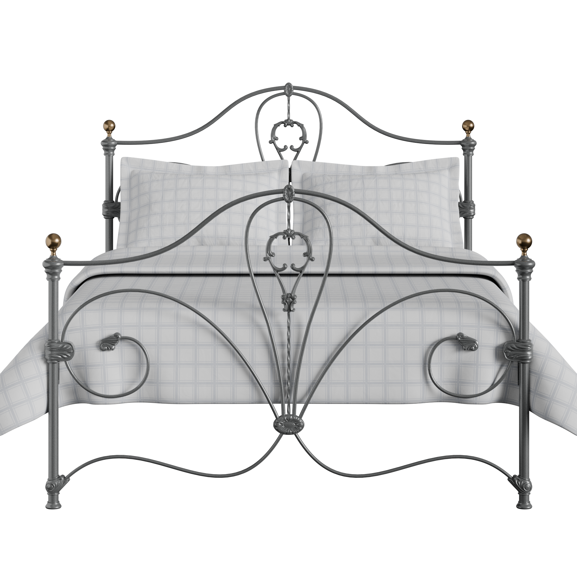 Melrose iron/metal bed in pewter