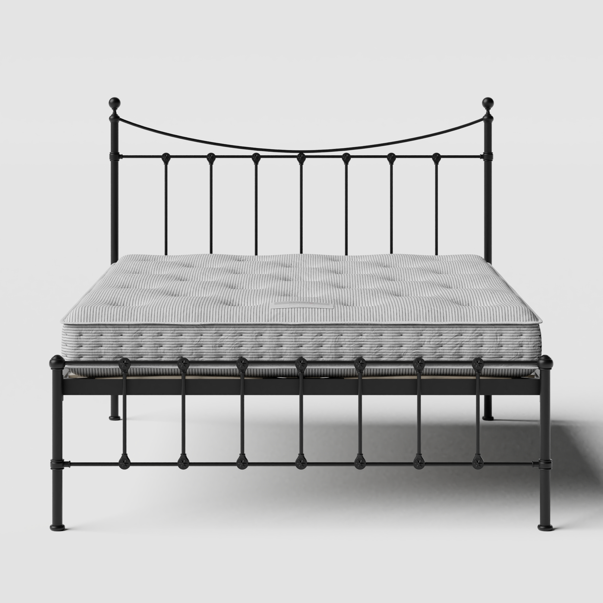 Olivia iron/metal bed in black with Juno mattress