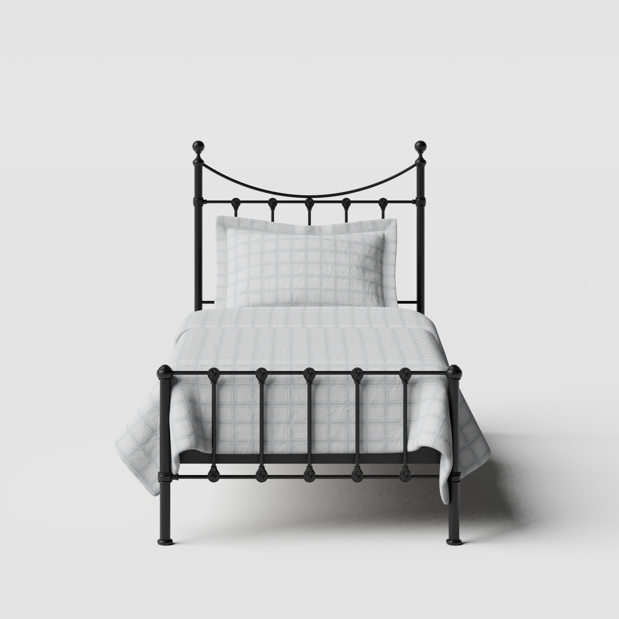 Olivia iron/metal single bed in black