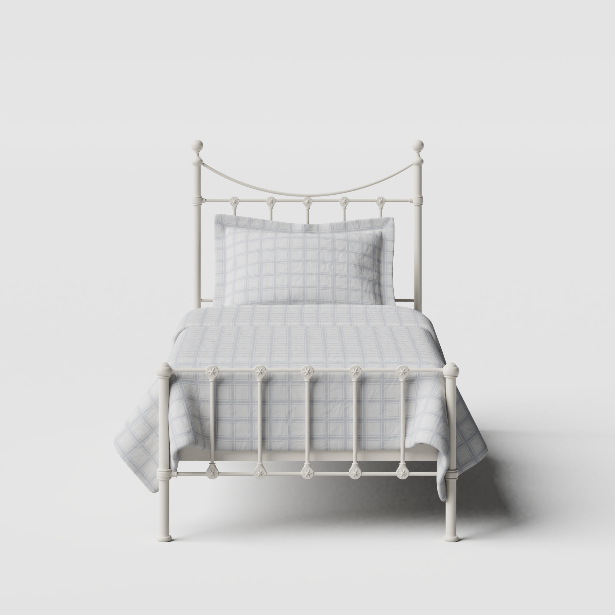 Olivia iron/metal single bed in ivory