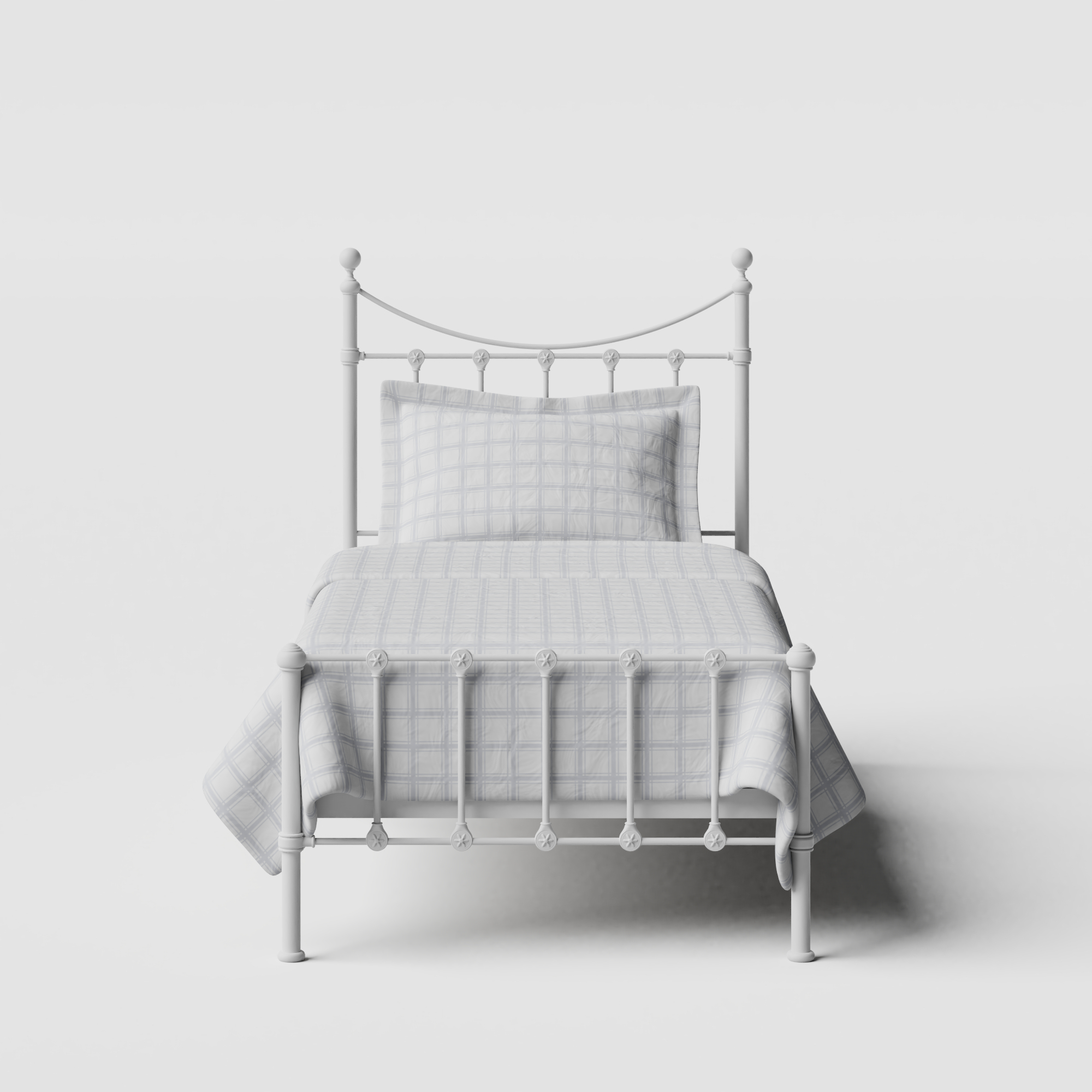 Olivia iron/metal single bed in white