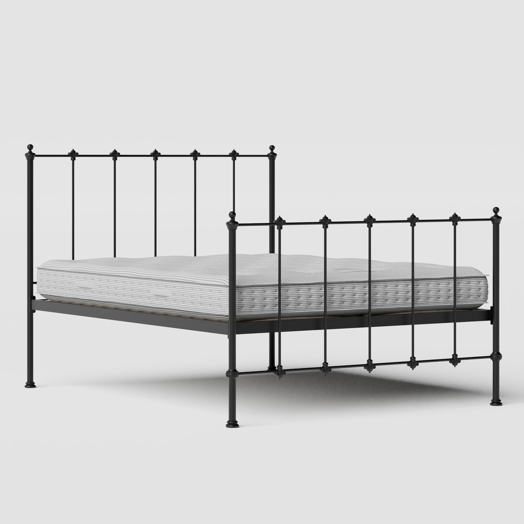 Paris cama de metal en negro con colchón