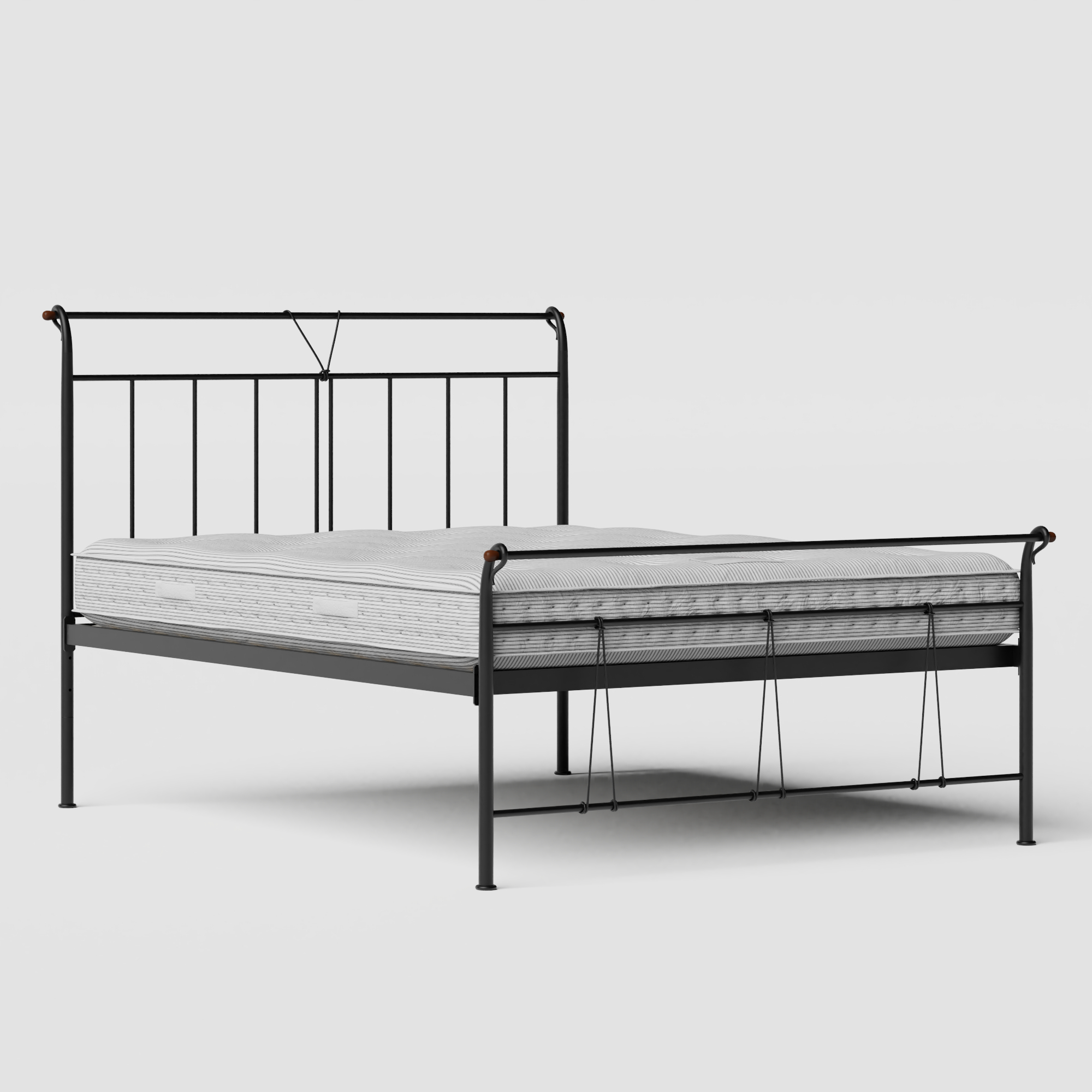 Pellini cama de metal en negro con colchón