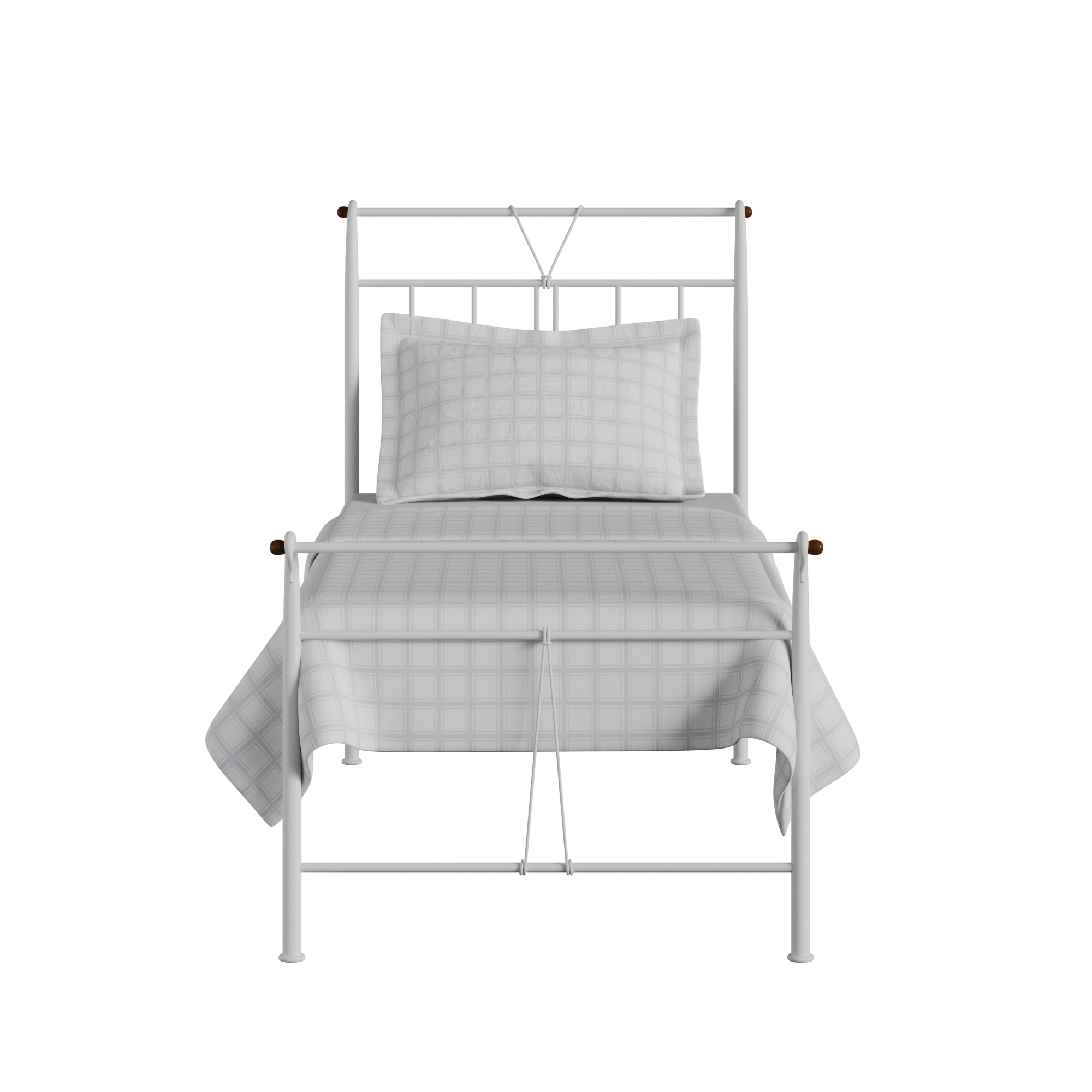 Pellini iron/metal single bed in white
