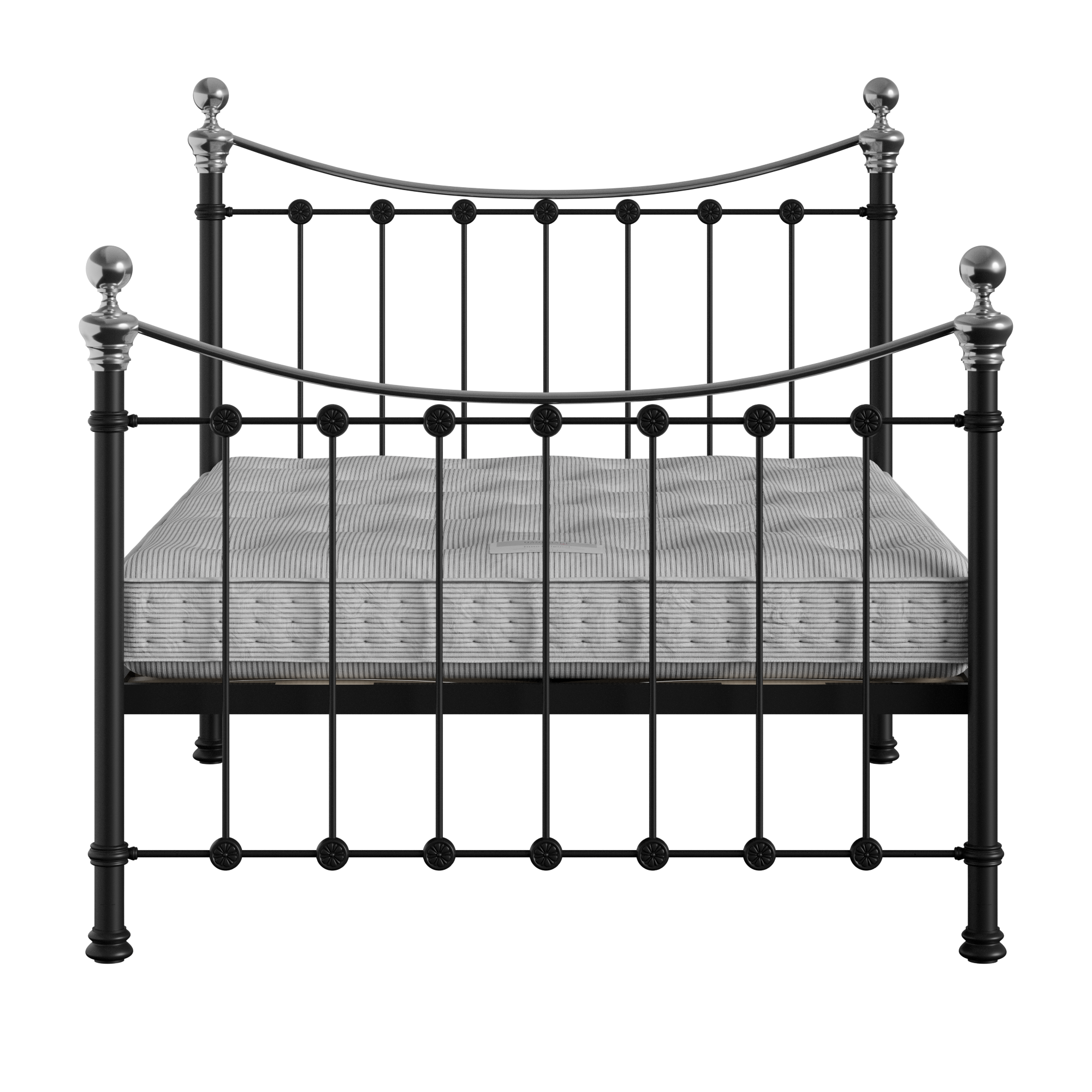 Selkirk Chromo cama de metal en negro con colchón