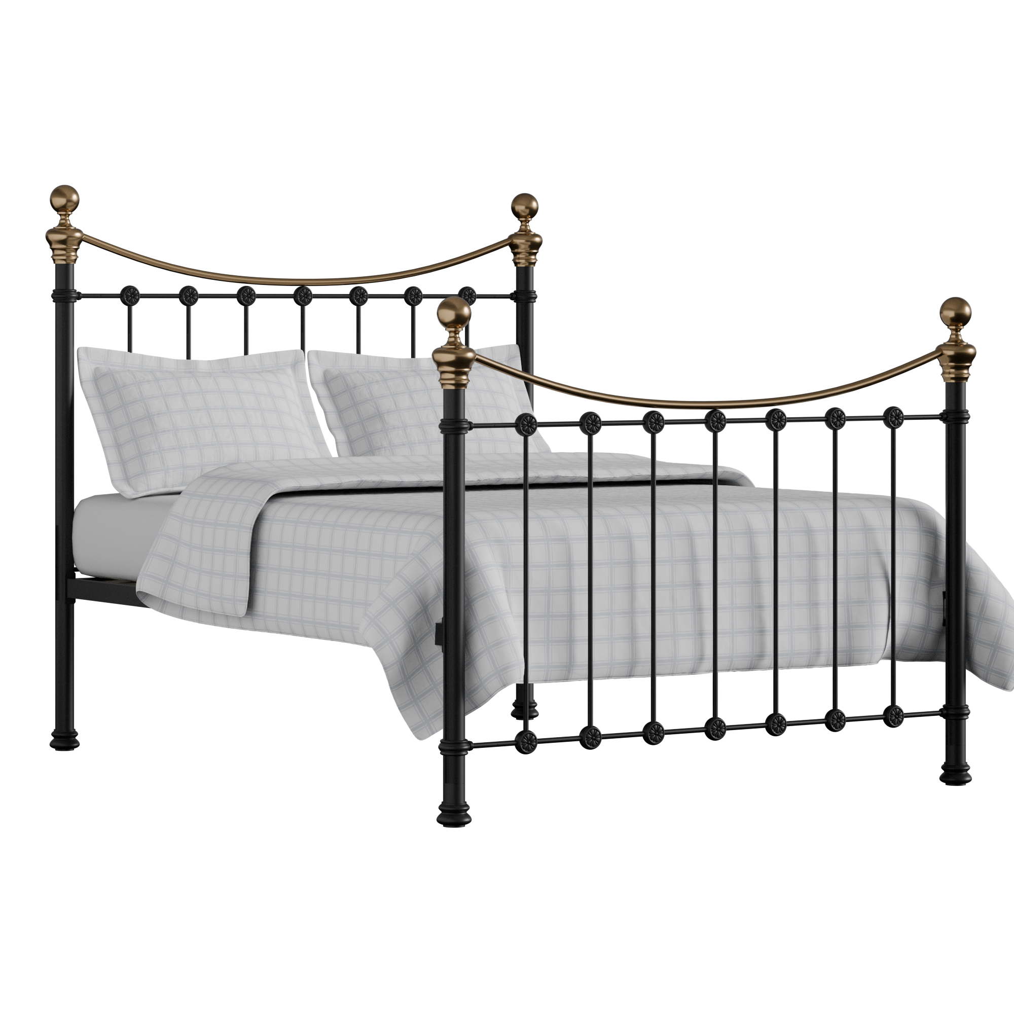 Selkirk iron/metal bed in black with Juno mattress