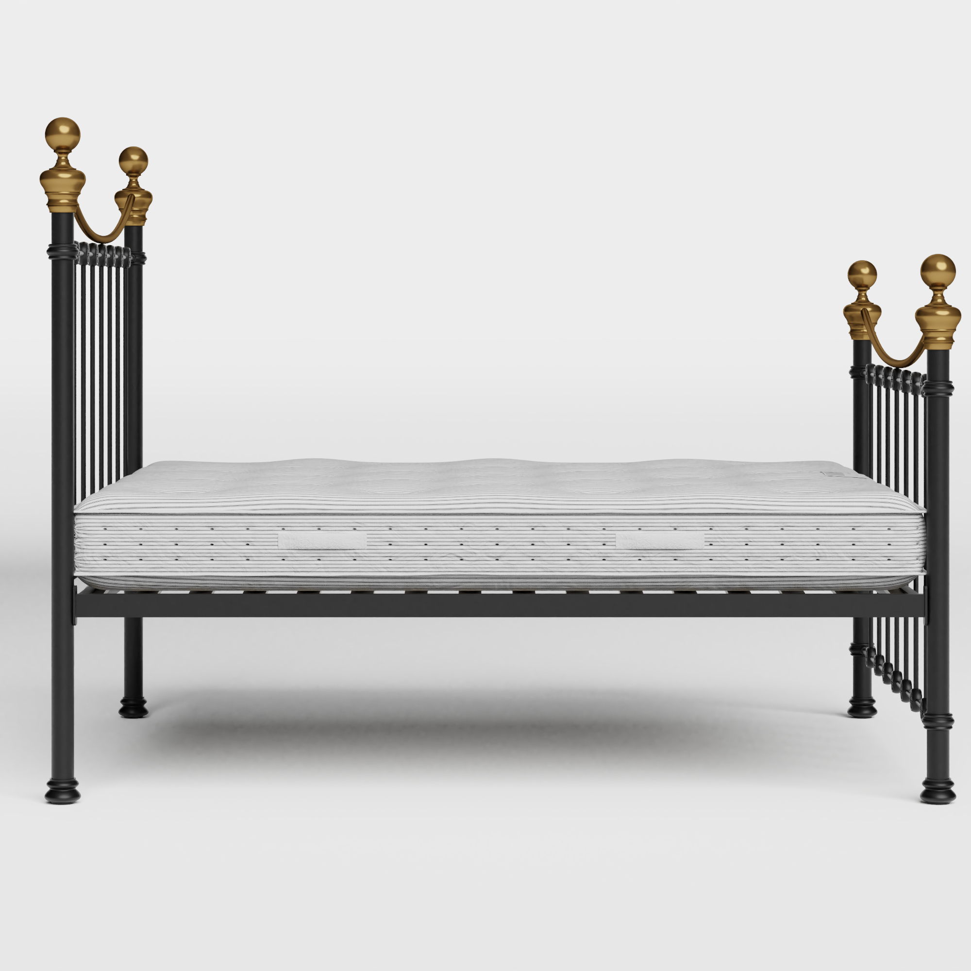 Selkirk iron/metal bed in black with Juno mattress