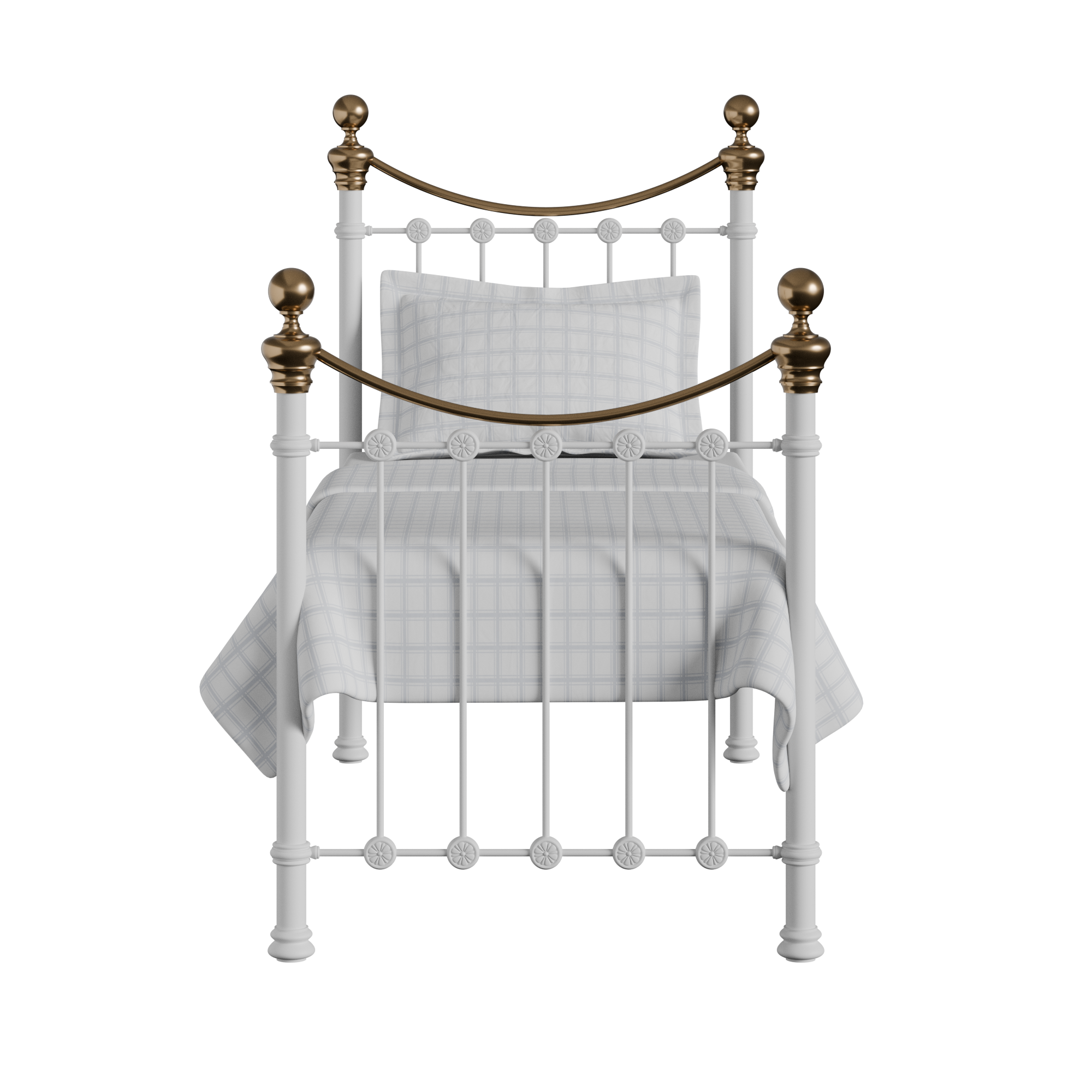 Selkirk iron/metal single bed in white