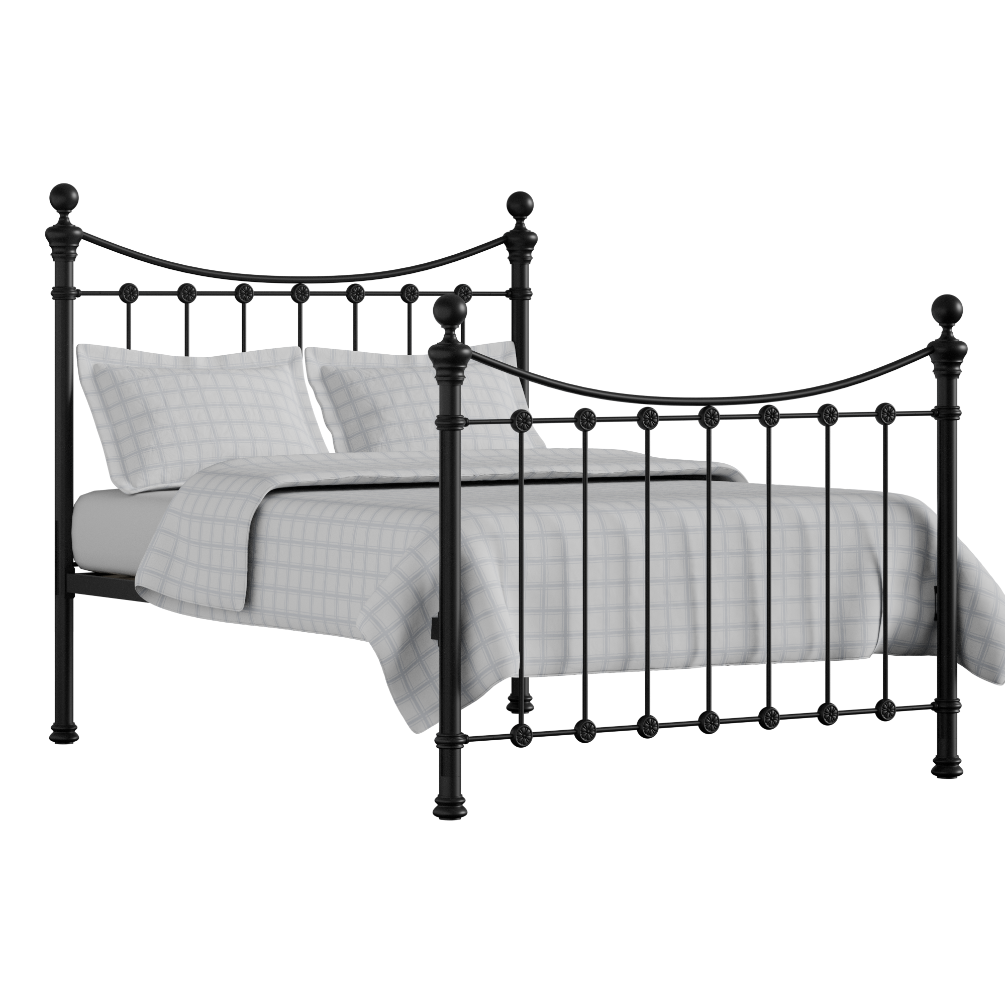 Selkirk Solo iron/metal bed in black with Juno mattress