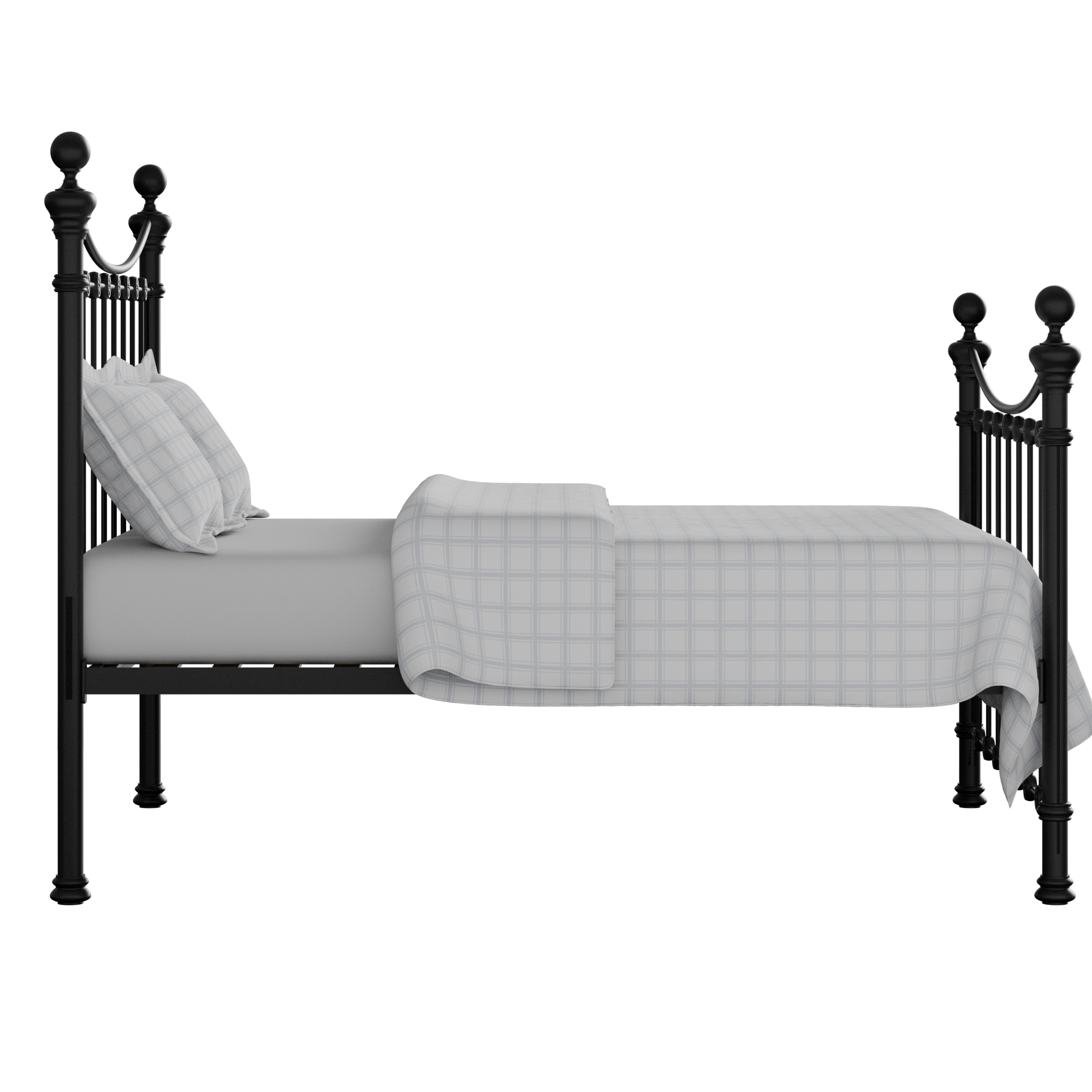 Selkirk Solo iron/metal bed in black with Juno mattress