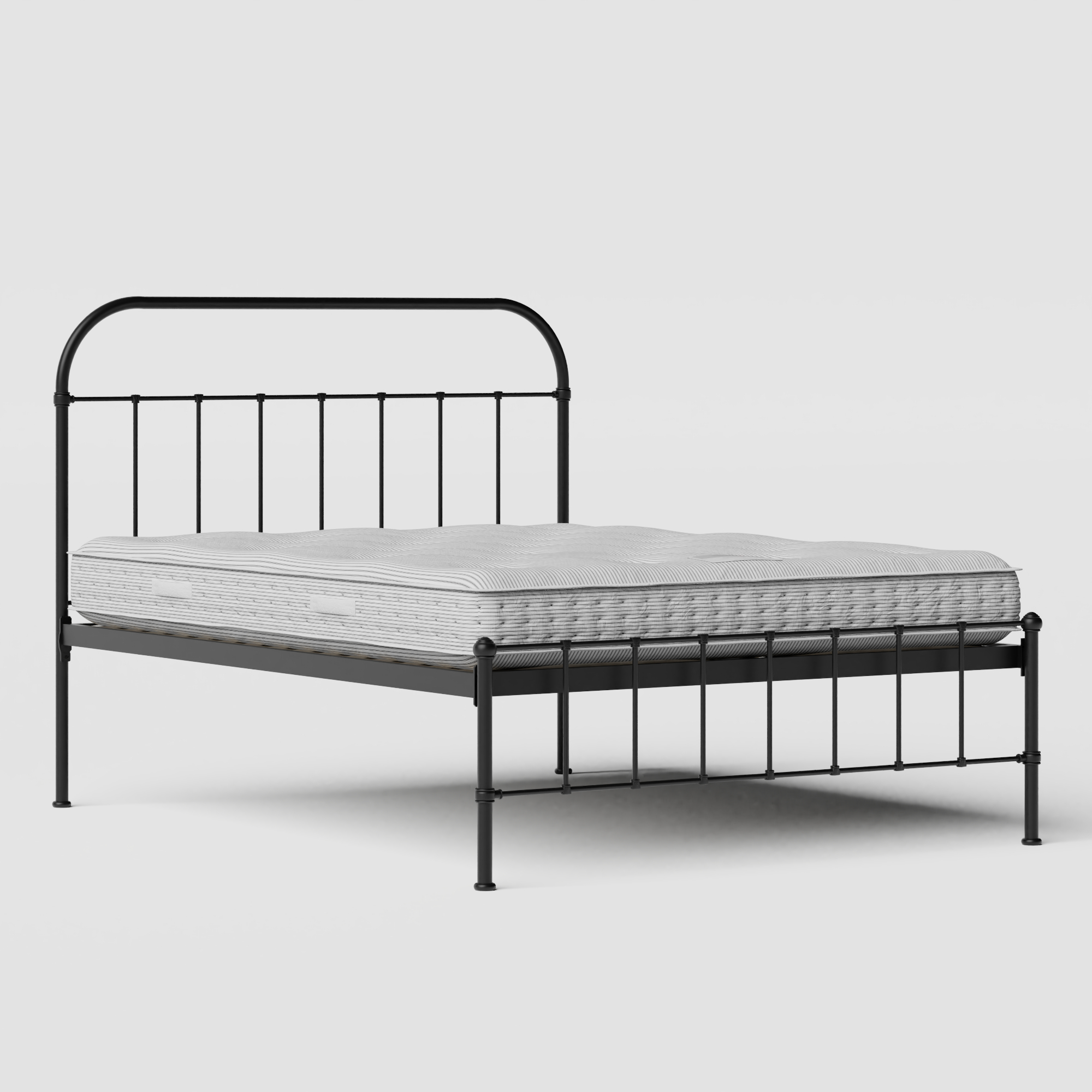 Solomon cama de metal en negro con colchón