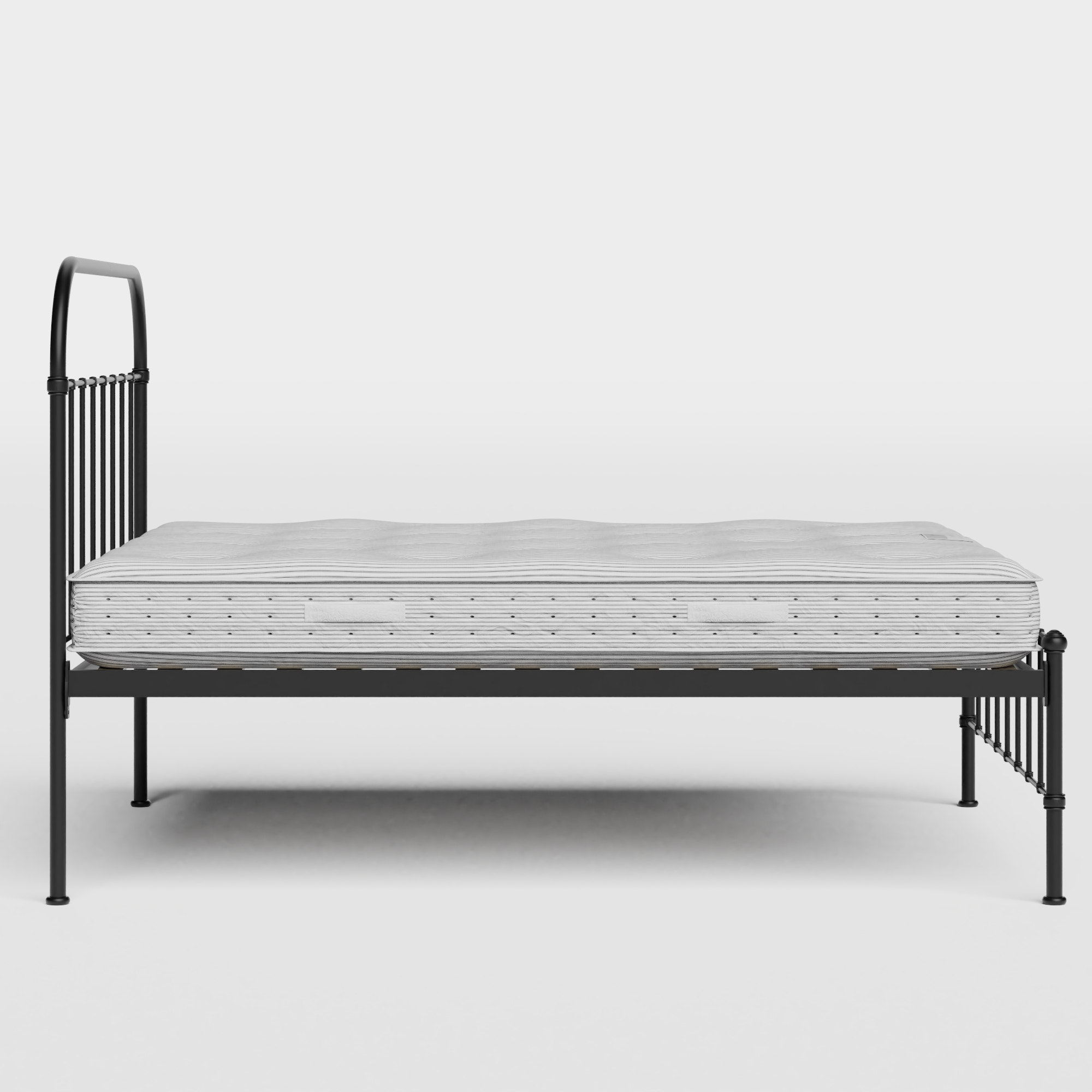Solomon iron/metal bed in black with Juno mattress