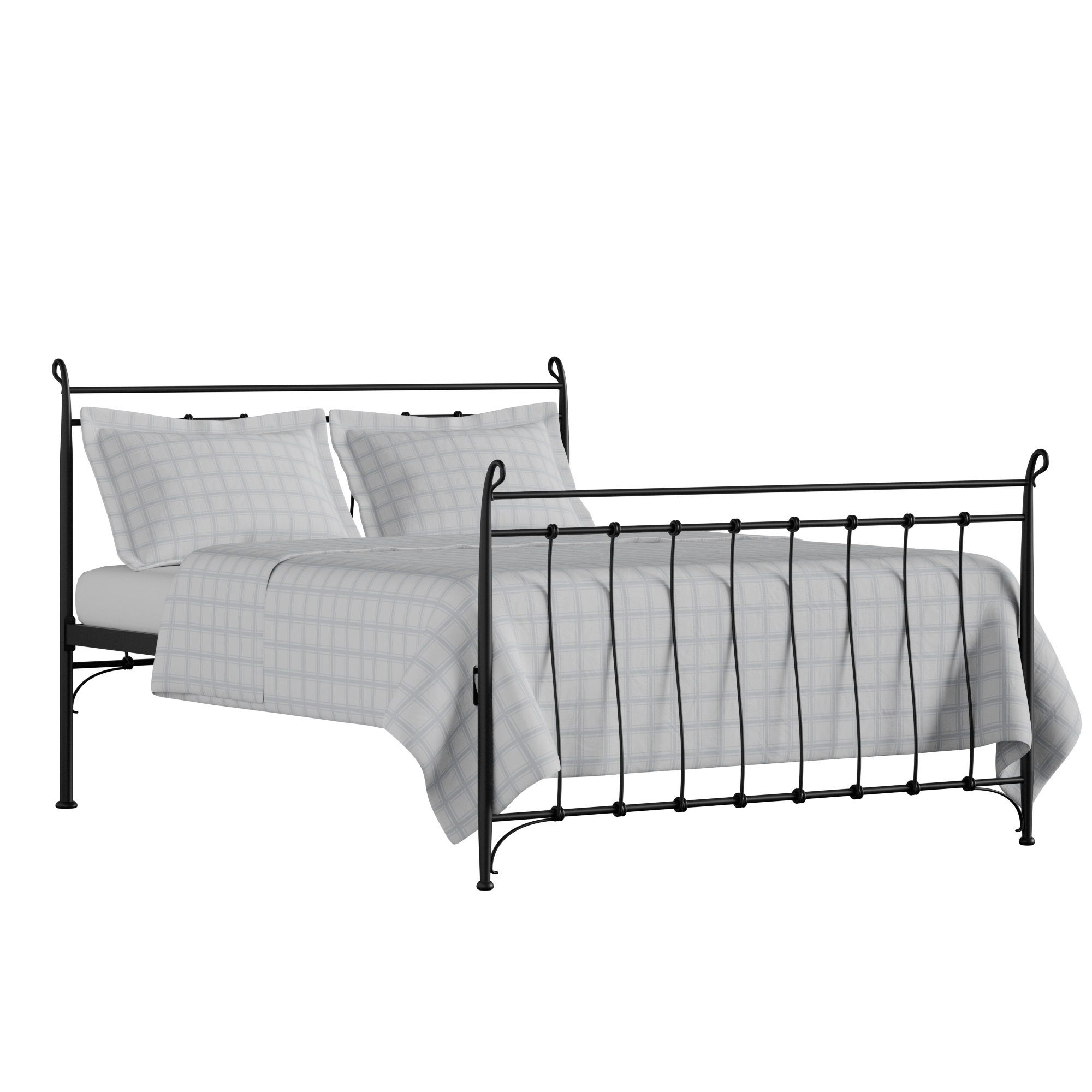Tiffany iron/metal bed in black with Juno mattress