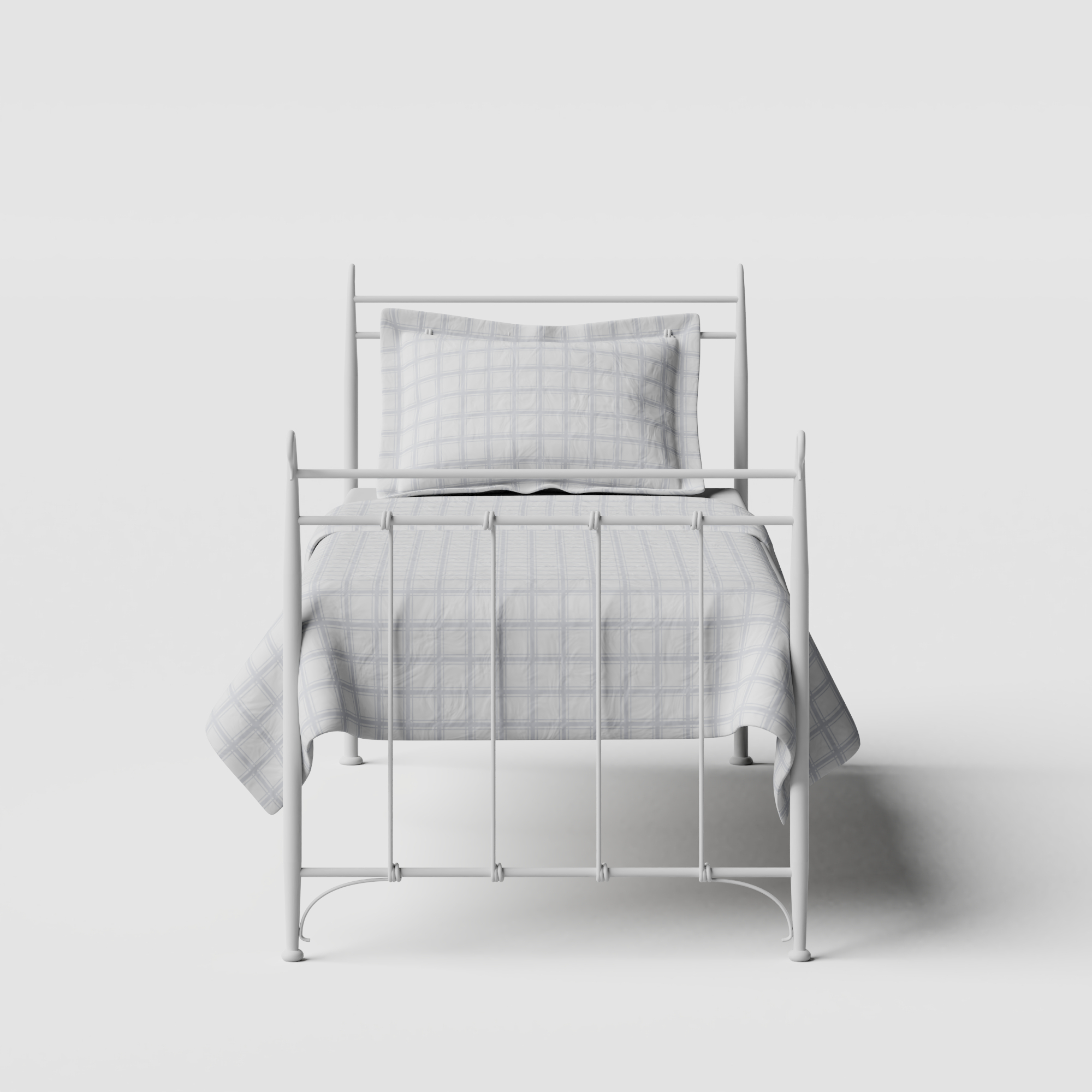 Tiffany cama individual de metal en blanco